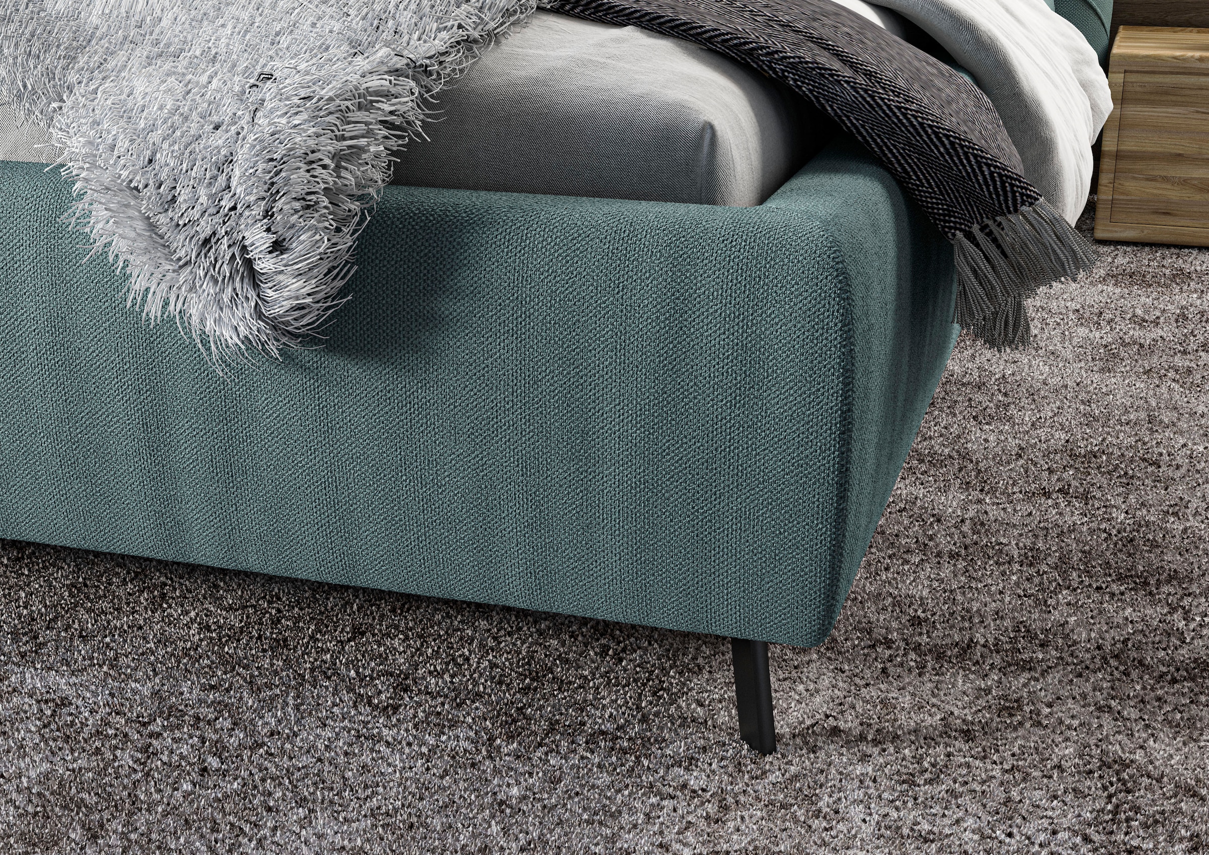 Leonique Polsterbett »Elloree, in 4 Breiten bis 200cm, auch in Leder« Kopfteilhöhe 105 cm, belastbar bis 280 kg, auch in Überlänge 220cm