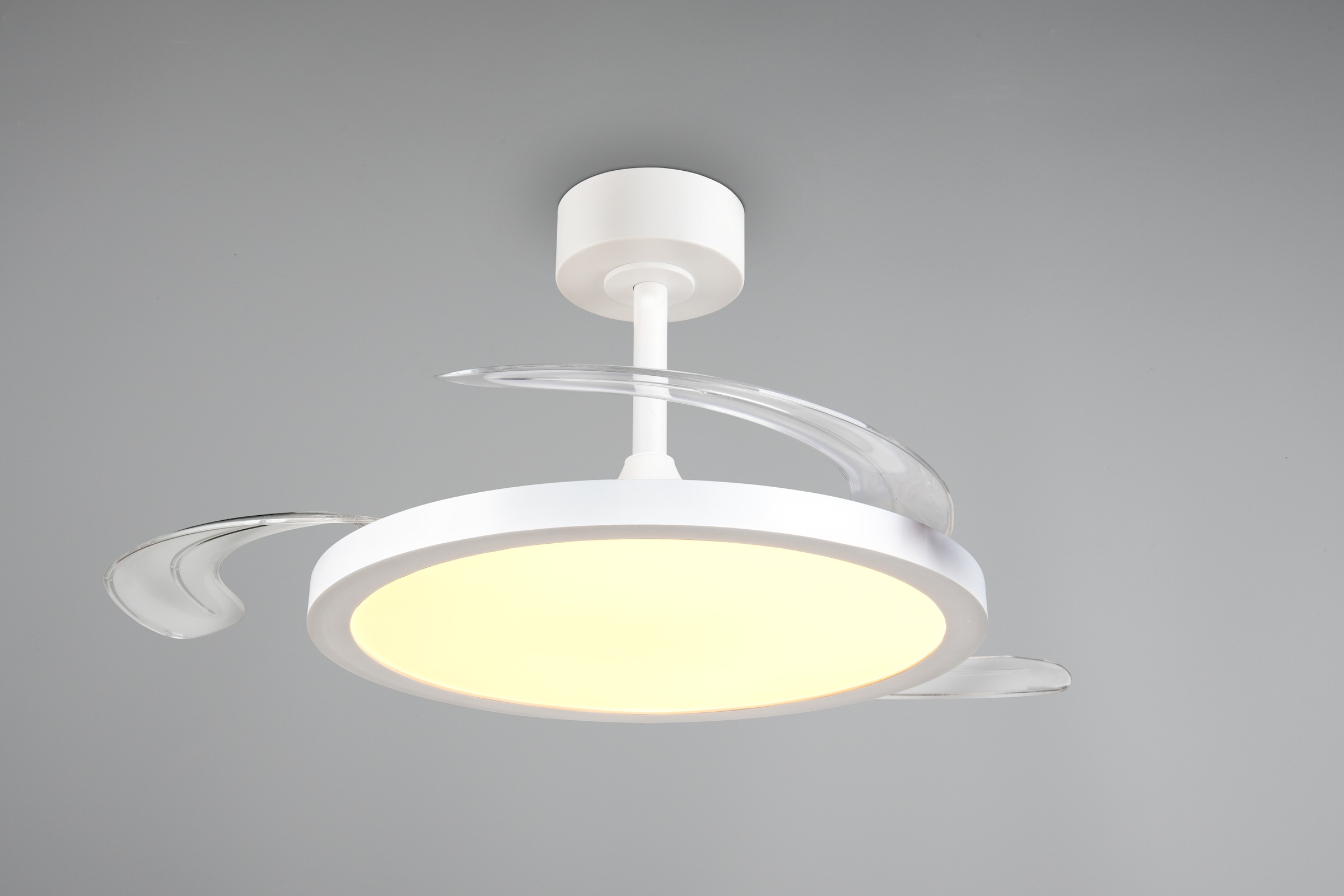 REALITY Leuchten LED Deckenleuchte »KASFJORD  mit Ventilator, Deckenventilator mit Licht inklFernbedienung« LED-Board 1 Stk. warmweiß - kaltweiß 6 Geschwindigkeiten Timer Vor- & Rücklauf LED dimmbar CCT Nachtlicht