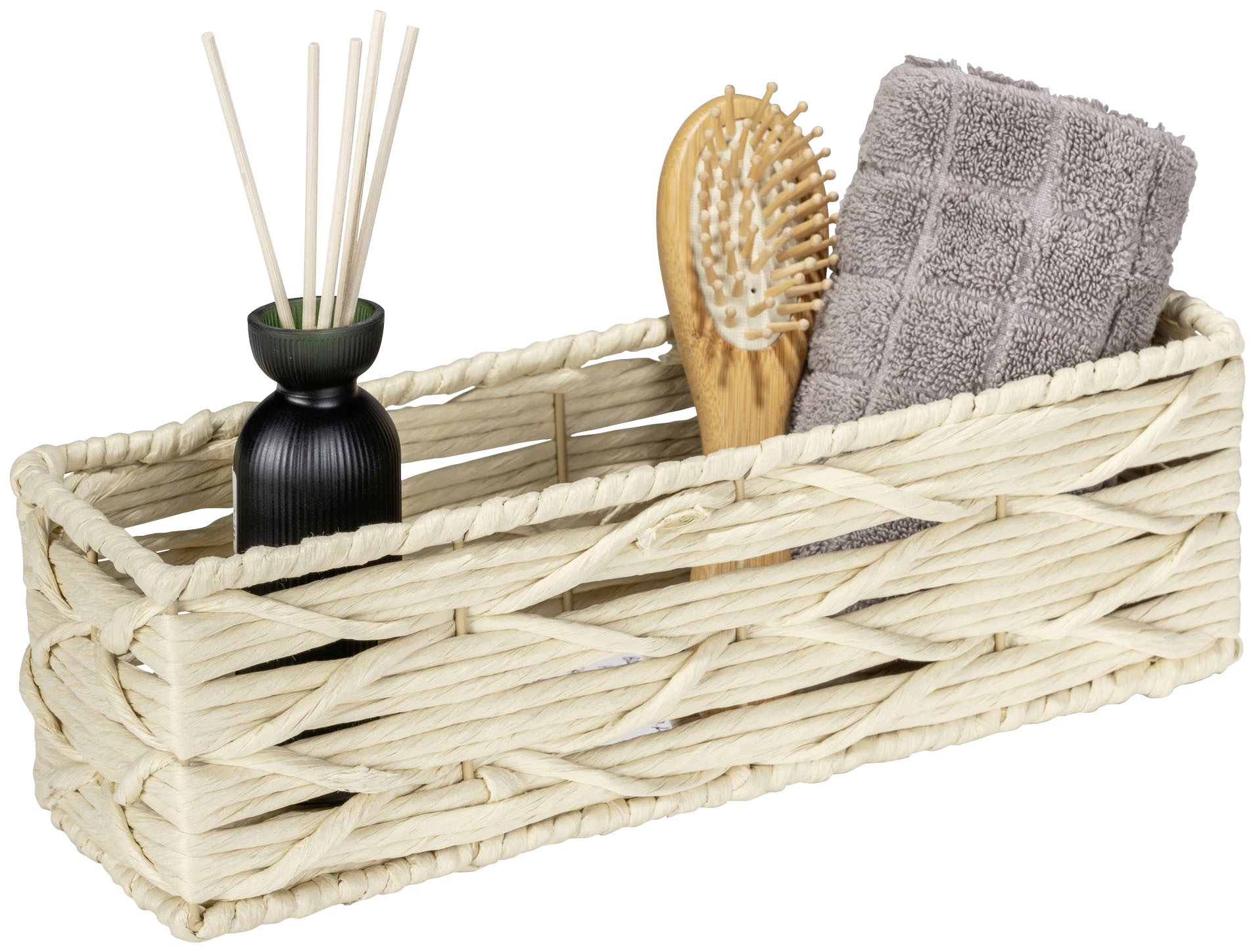 WENKO Badorganizer »Vabriano Lang«, aus hochwertigem Papier-Geflecht