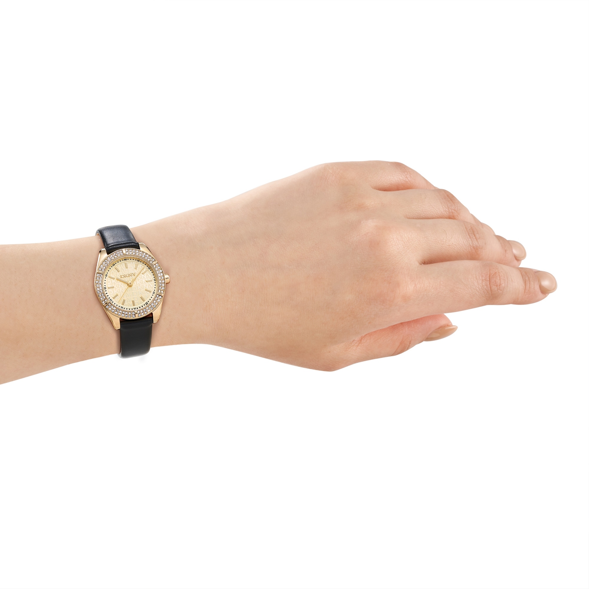 DKNY Quarzuhr »Evening Watch« Armbanduhr, Damenuhr, Lederarmband, analog
