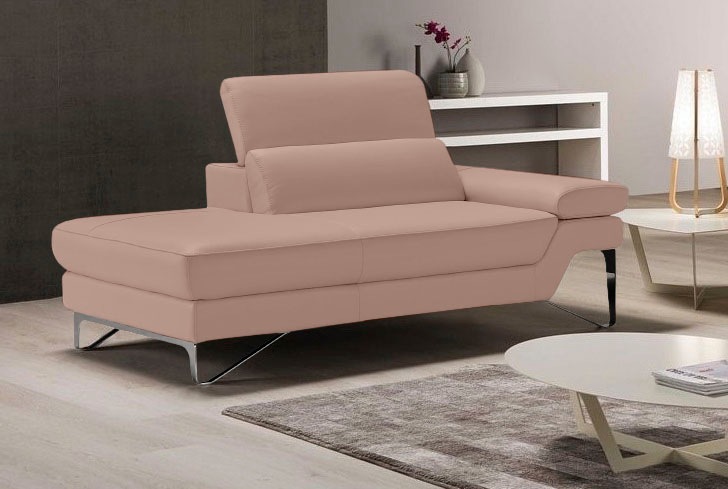 Egoitaliano Ottomane »Princess, elegantes Designsofa mit erstklassigem Sitzkomfort,«, inkl. verstellbarem Kopfteil und edle Designmetallfüße