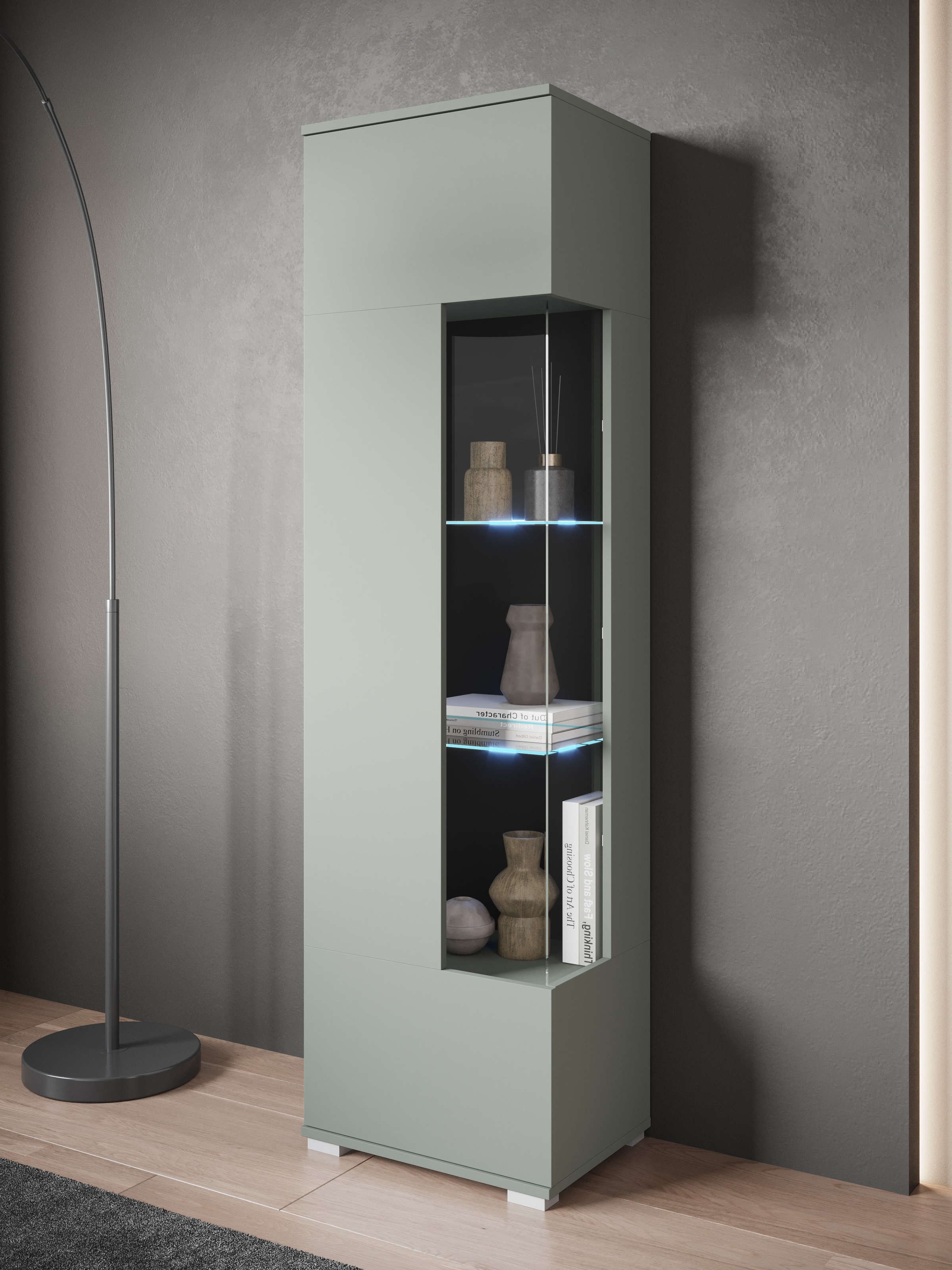 INOSIGN Vitrine »Kenia, stehend und hängend, Türanschlag wechselbar«, (1 St.), Vitrineschrank mit Glastüren 160 cm Höhe
