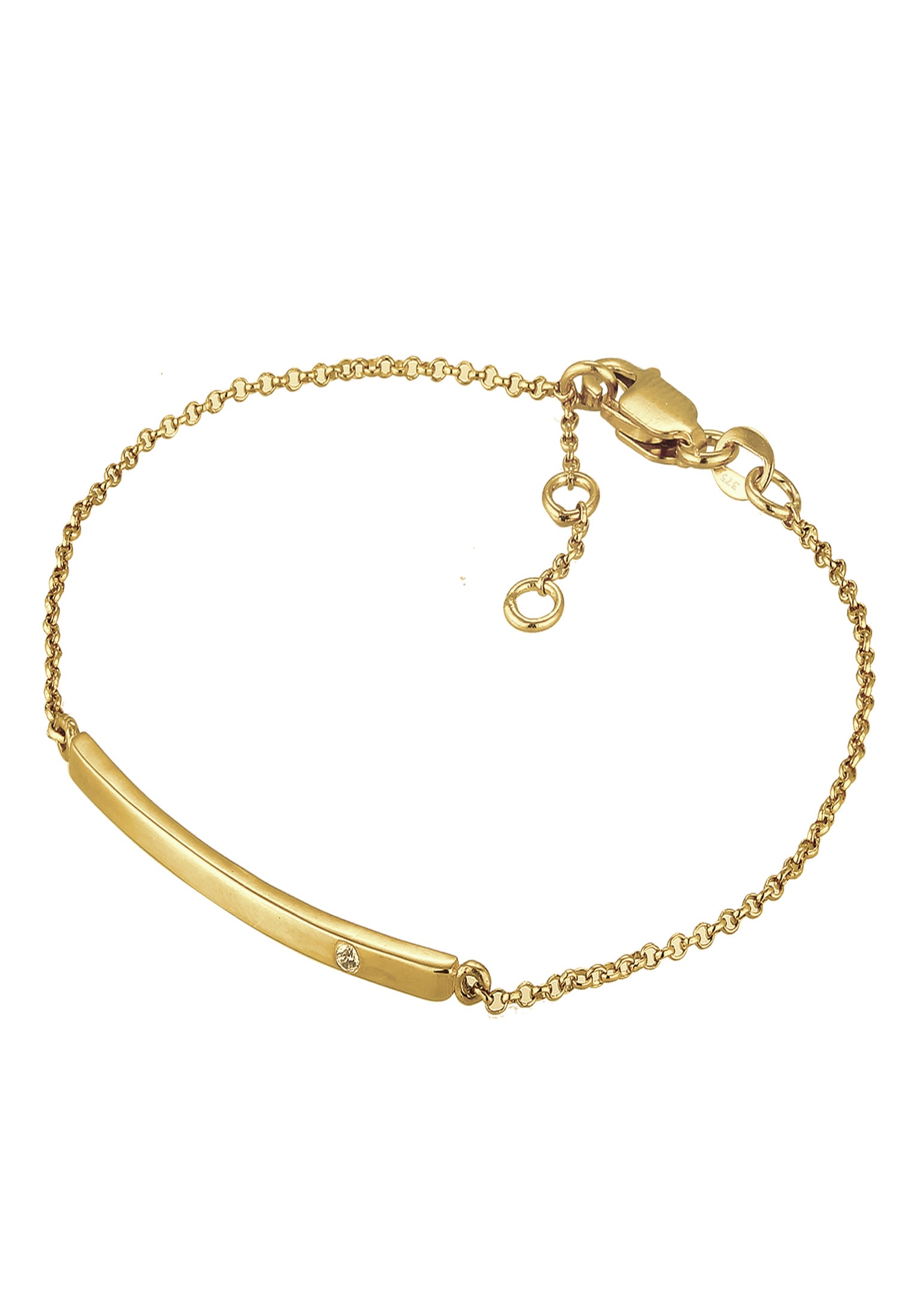 Elli DIAMONDS Armkette »Armband Diamanten Weiß Brillantschliff (0.015 ct) 375 Gelbgold«