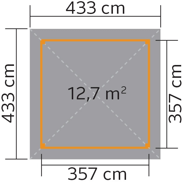 weka Pavillon »Paradies 3«, BxT: 433x433 cm