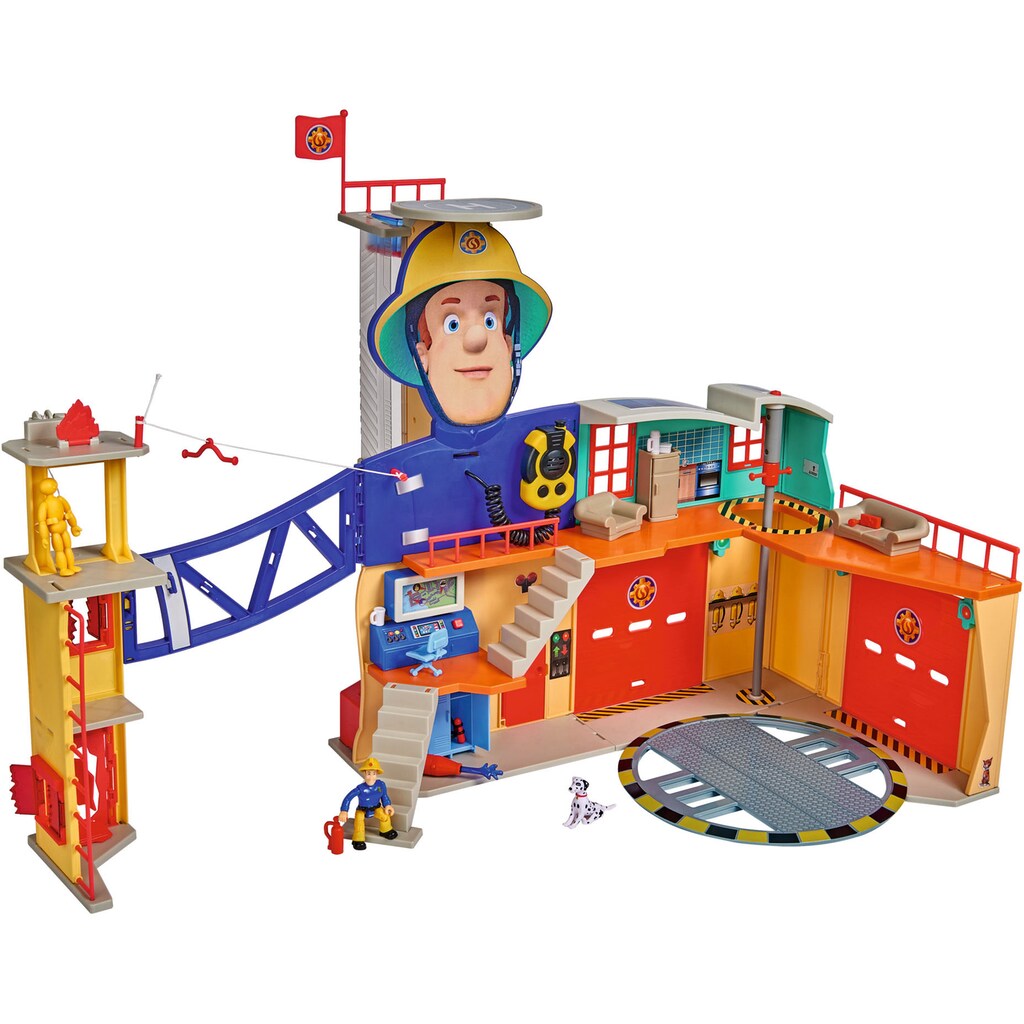 SIMBA Spielzeug-Feuerwehr »Feuerwehrmann Sam Mega Feuerwehrstation XXL«, mit Licht und Sound
