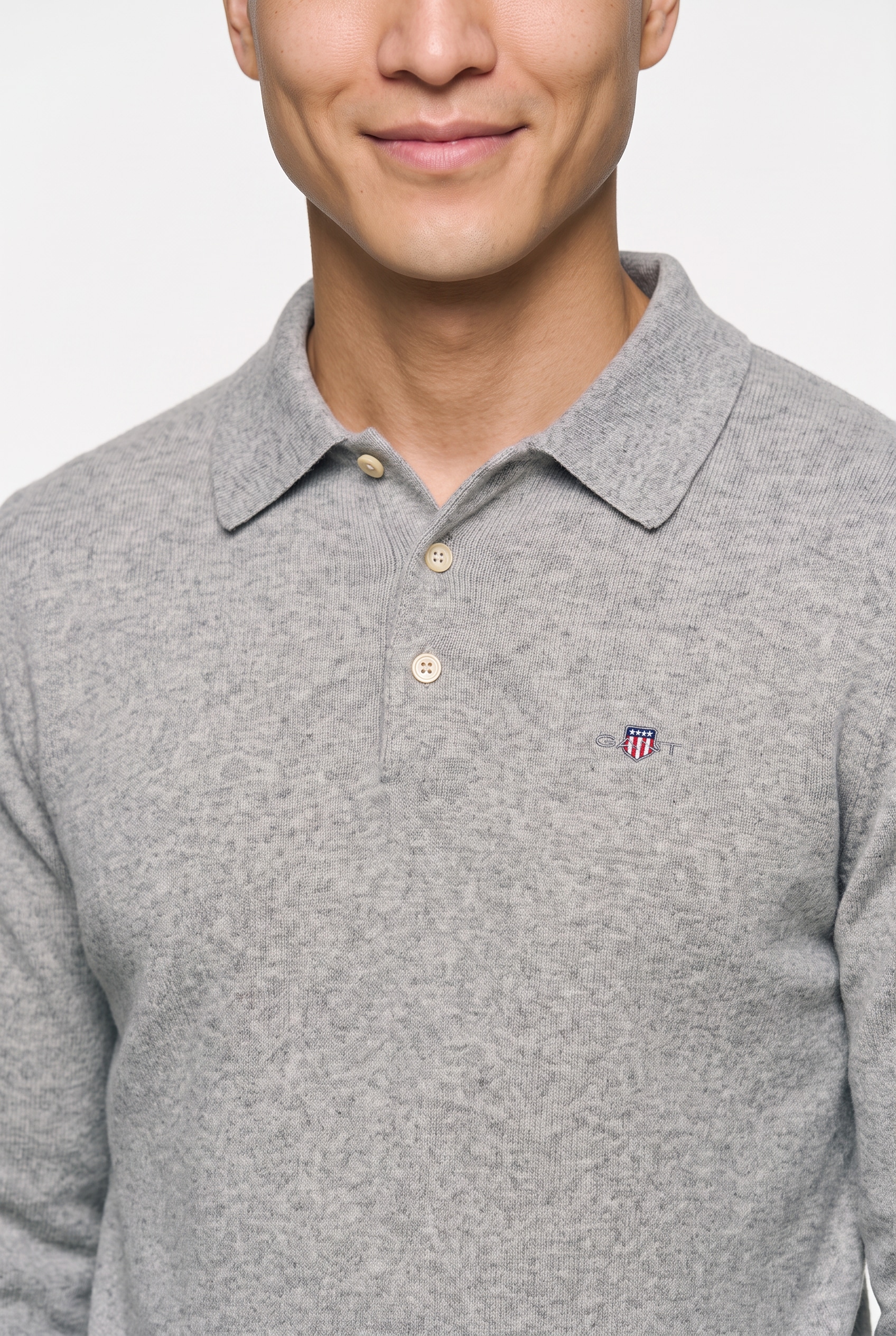 Gant Polokragenpullover »SUPERFINE LAMBSWOOL« melierte Optik, normale Passform