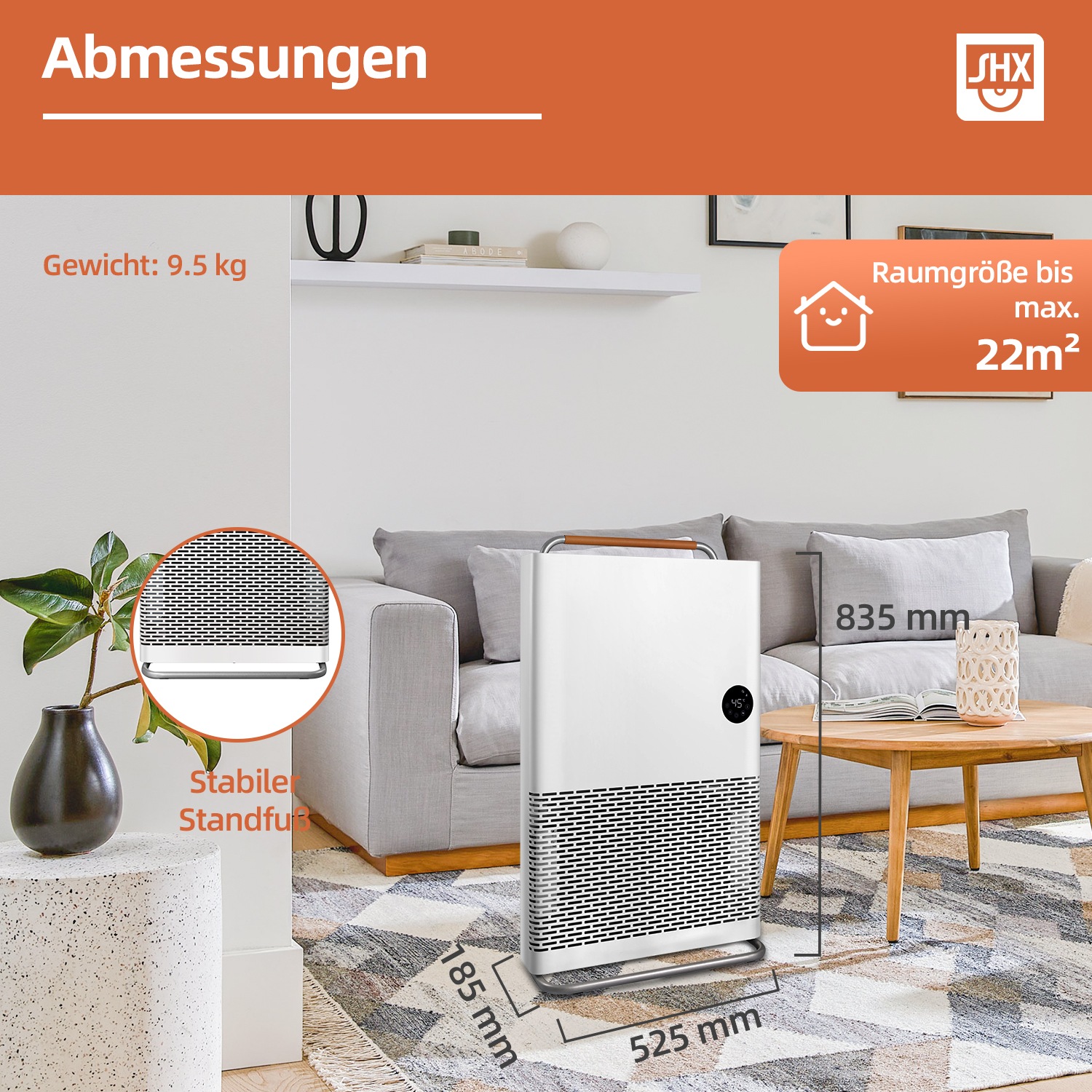 SHX Konvektor, 2200 W, Smart Home fähig (Wifi), Tragegriff