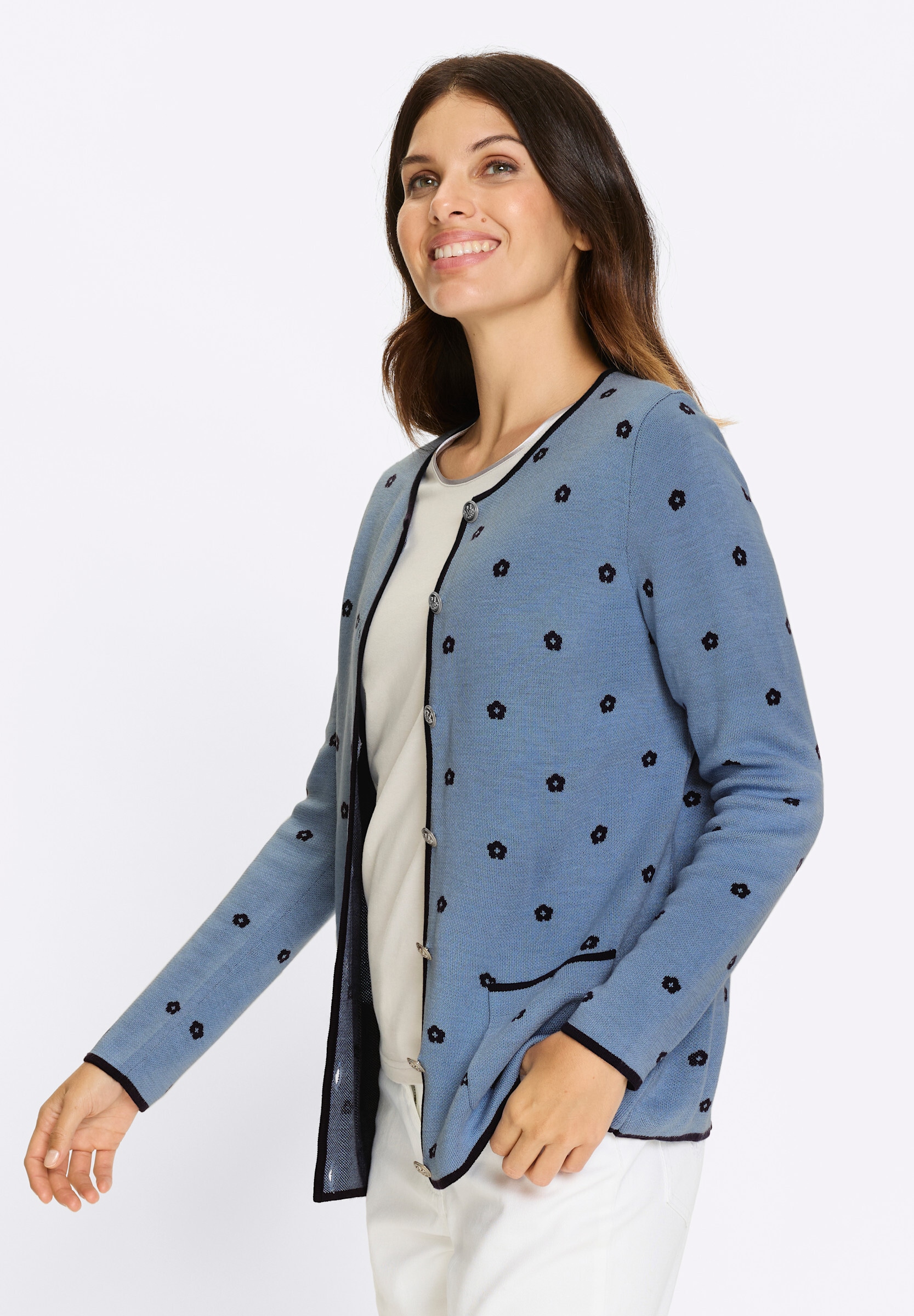 Sieh an! Trachtenstrickjacke »Strickjacke Jacquardstrickjacke im Trachtenstil«