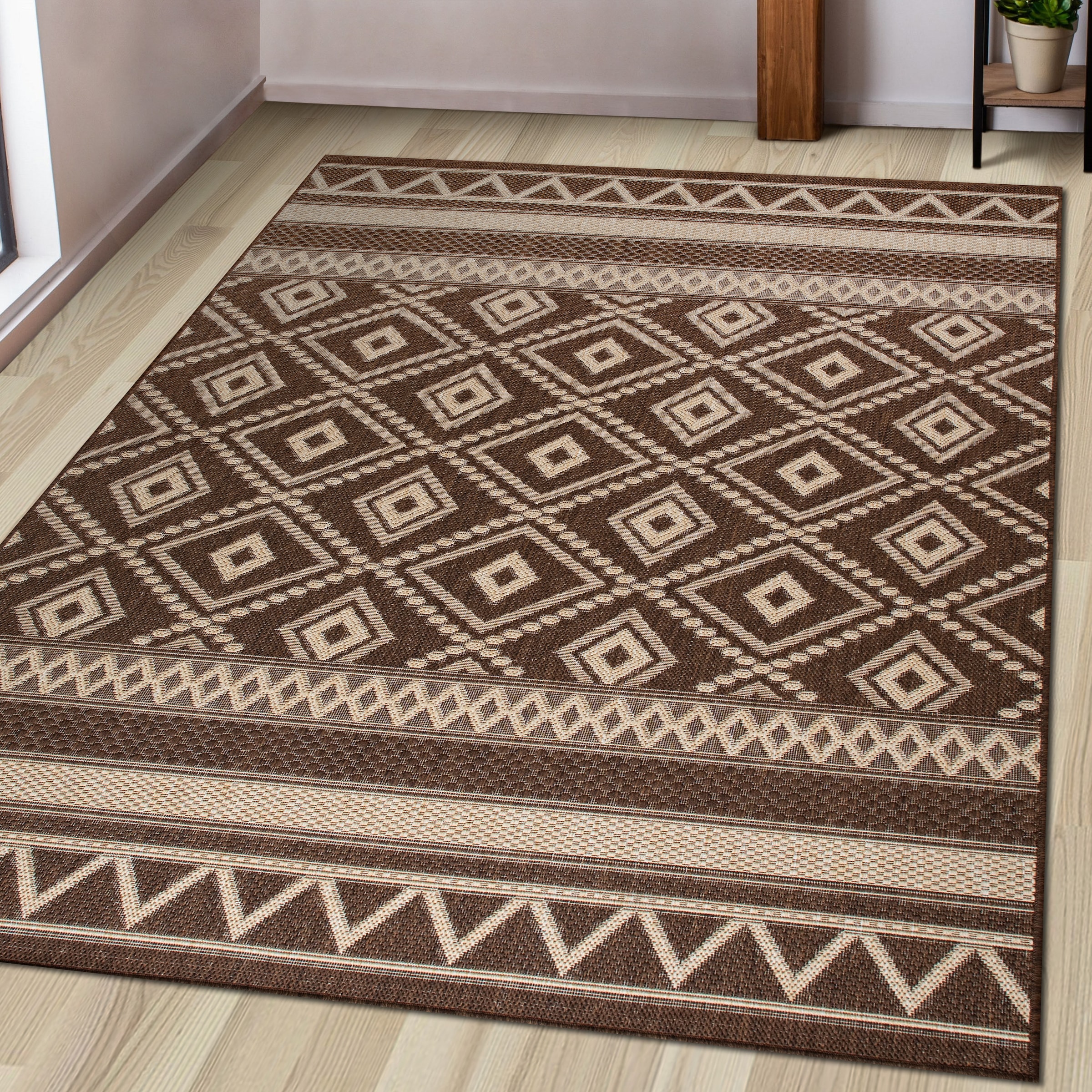 my home Teppich »Toronto auch als Läufer erhältlich«, rechteckig, 3 mm Höhe, In- und Outdoor geeignet, Sisal-Optik, Wetterfest & UV-beständig, Boho