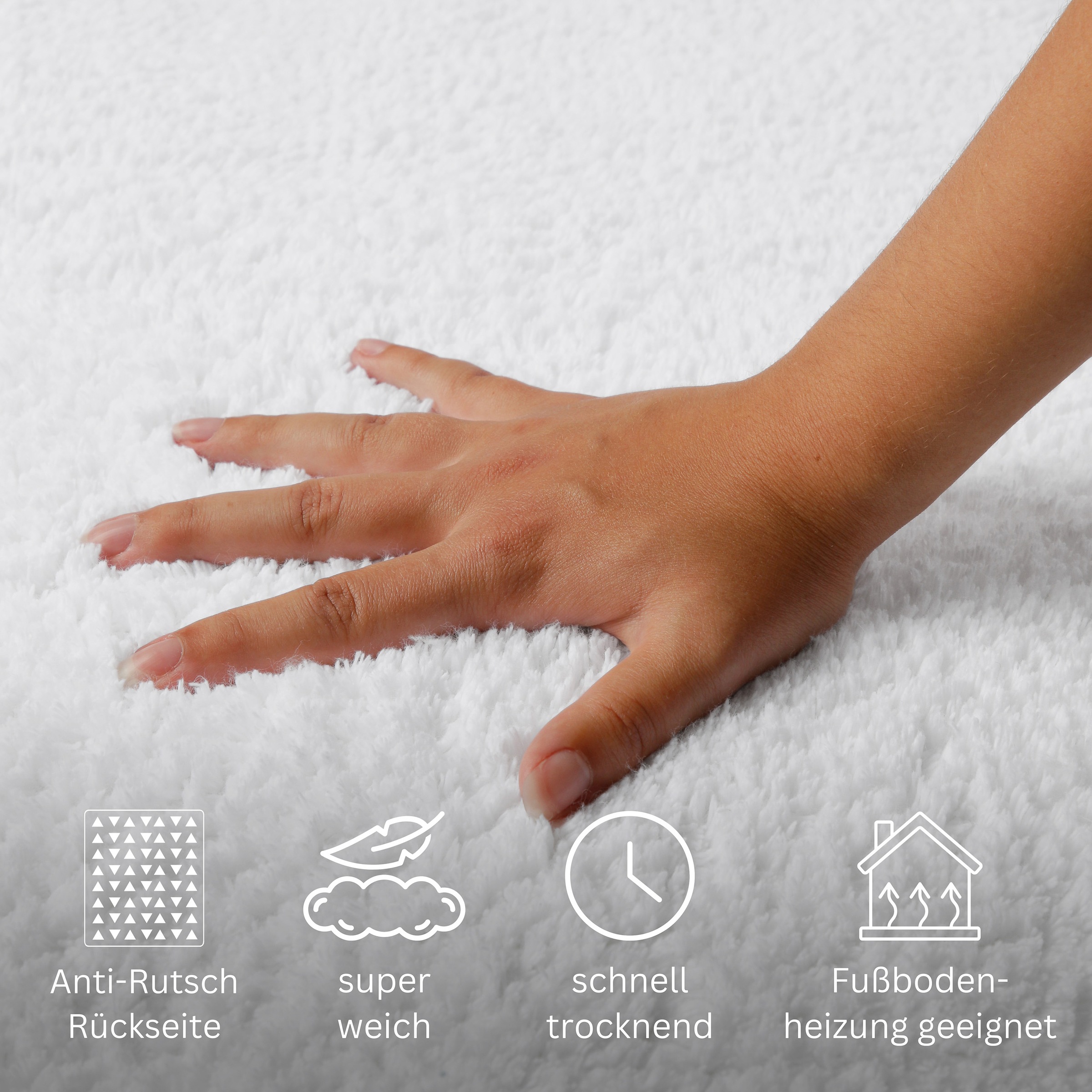 OTTO home Badematte »Meellor« Höhe 20 mm Badteppich, getuftet, modern, Uni, antirutsch, flauschig, Baumwolle