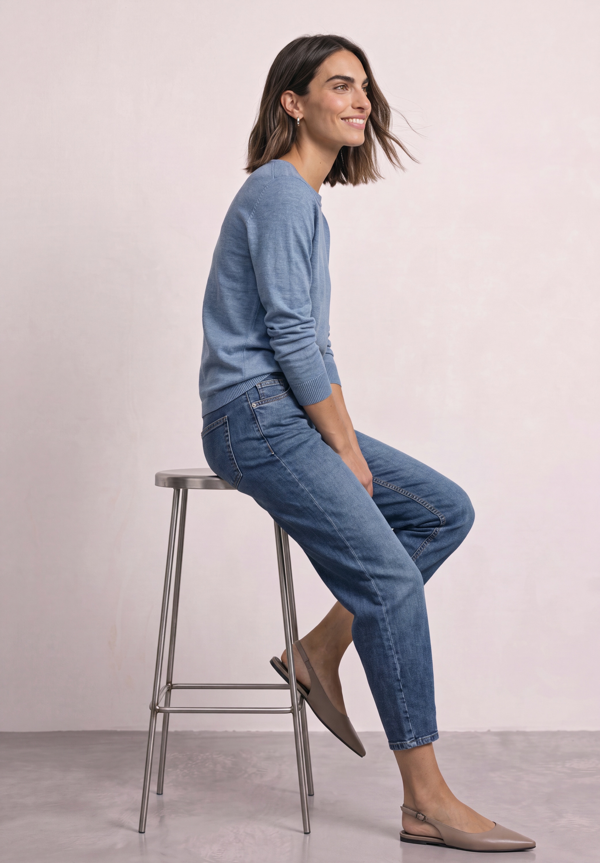 STREET ONE Strickpullover Feinstrick mit U-Boot-Ausschnitt / Viskose
