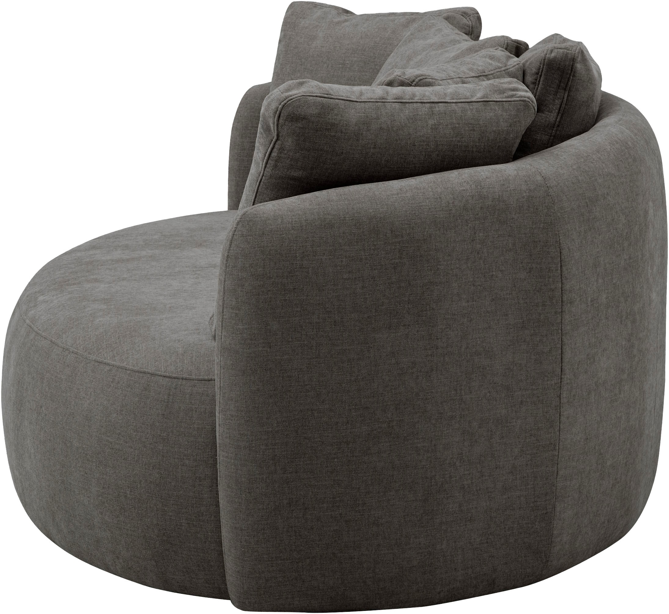 OTTO home 2,5-Sitzer »Kaarl, rundes Loungesofa, Sofa mit Kissen, perfekt gepolstert« Webstoff, in fünf Farben, zeitloses Design, inkl. 5 Rückenkissen