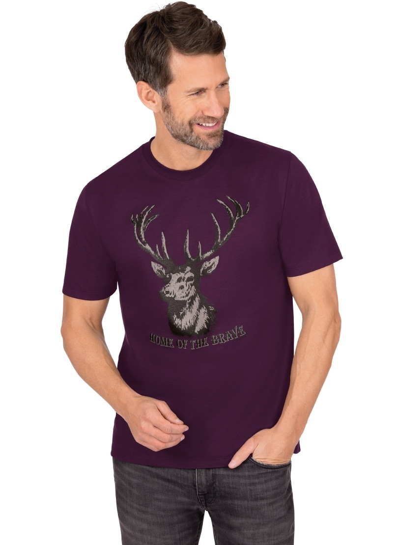 Trigema T-Shirt »TRIGEMA T-Shirt mit Hirschmotiv«, (1 tlg.)