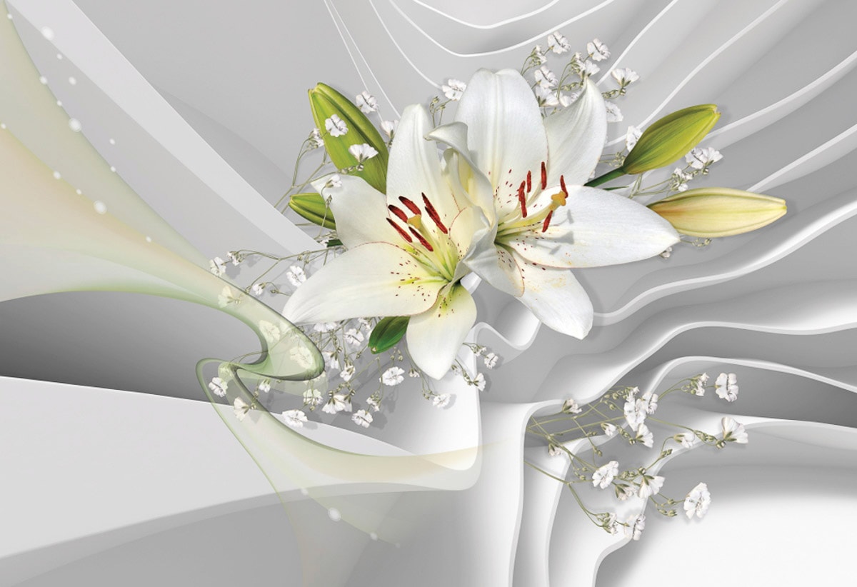 Papermoon Fototapete "Muster mit Blumen"
