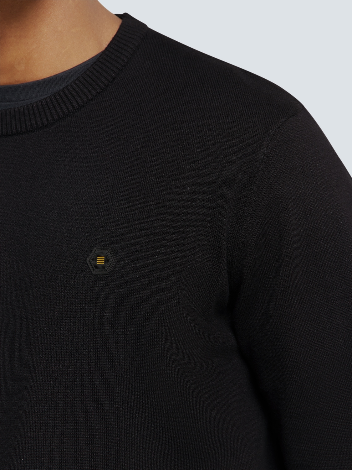 NO EXCESS Rundhalspullover, mit Melange Optik