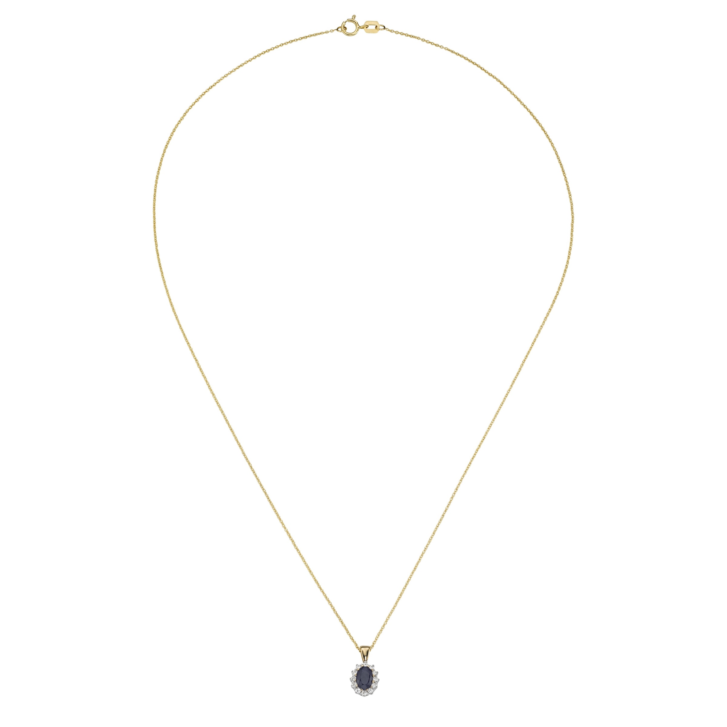 Luigi Merano Kette mit Anhänger »Kette Anhänger mit Saphir und Zirkonia, Gold 375«