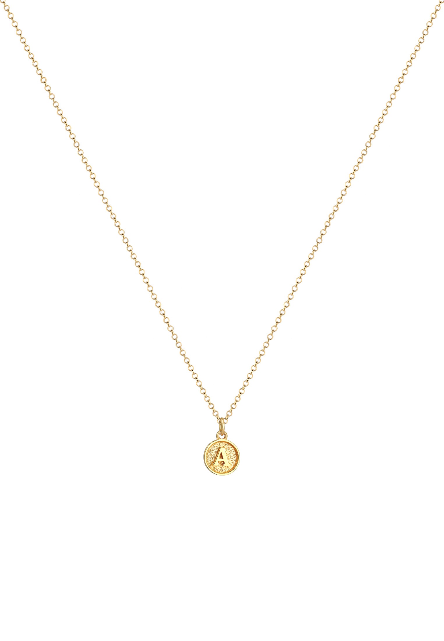 Elli Kette mit Anhänger »Halskette Plättchen Vintage Buchstabe A Initialen 925 Sterling Silber«