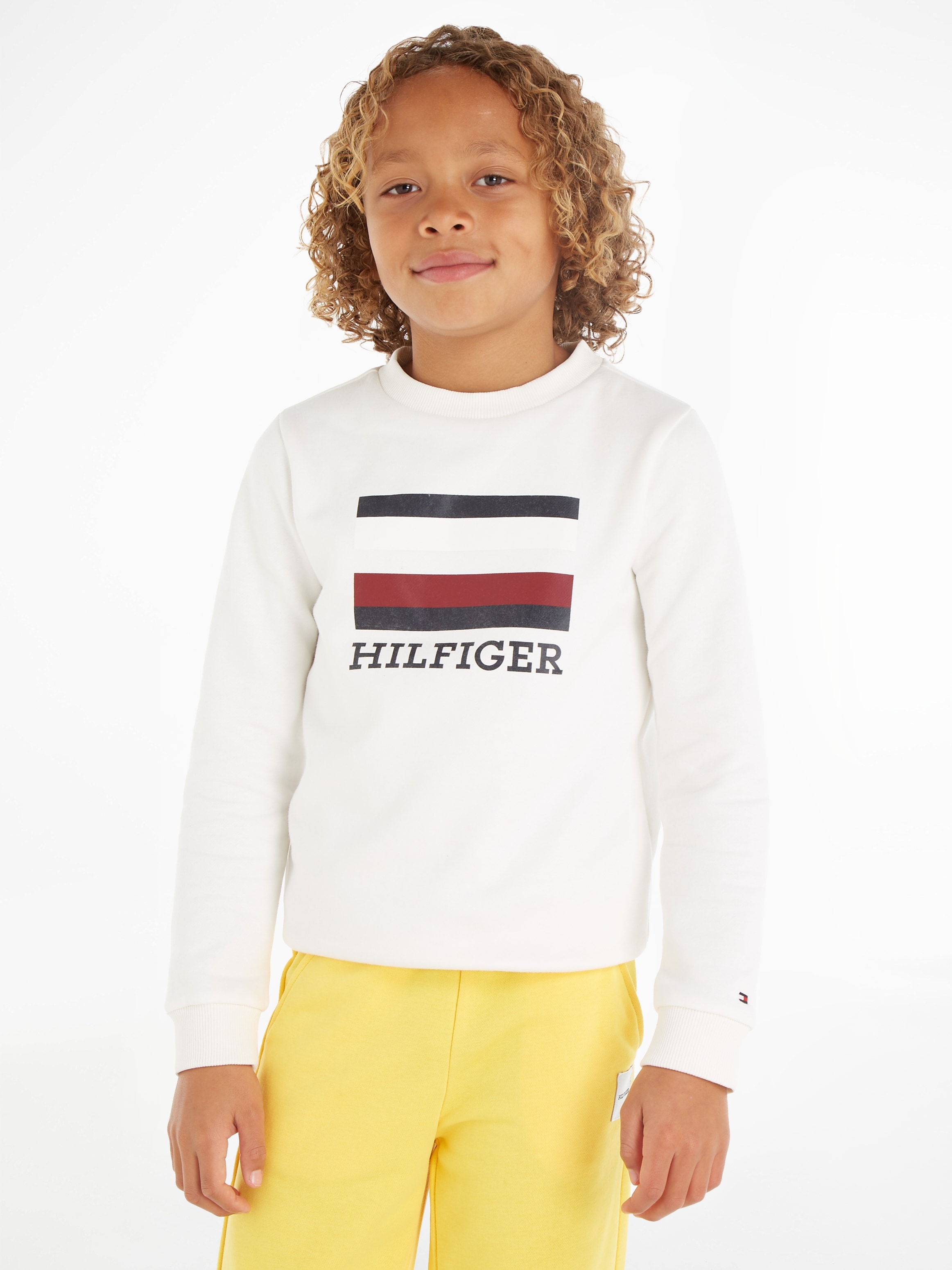 großer ♕ Flag Tommy Hilfiger Logo-Schriftzug & LOGO Sweatshirt Hilfiger mit SWEATSHIRT«, bei »TH