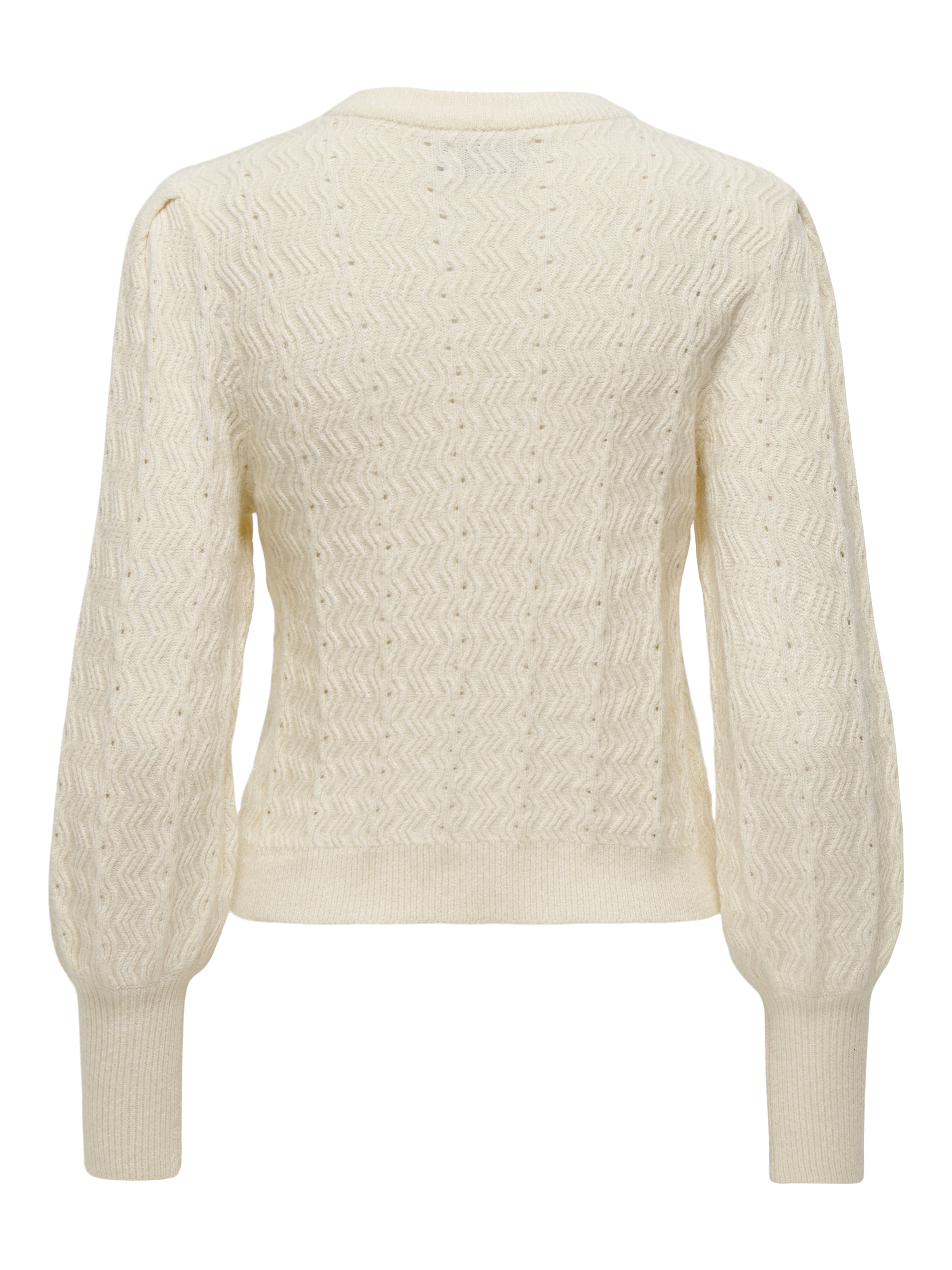 ONLY Rundhalspullover »ONLKATIA LS STRUC PUFF ONECK CC KNT« Materialmix, regular fit