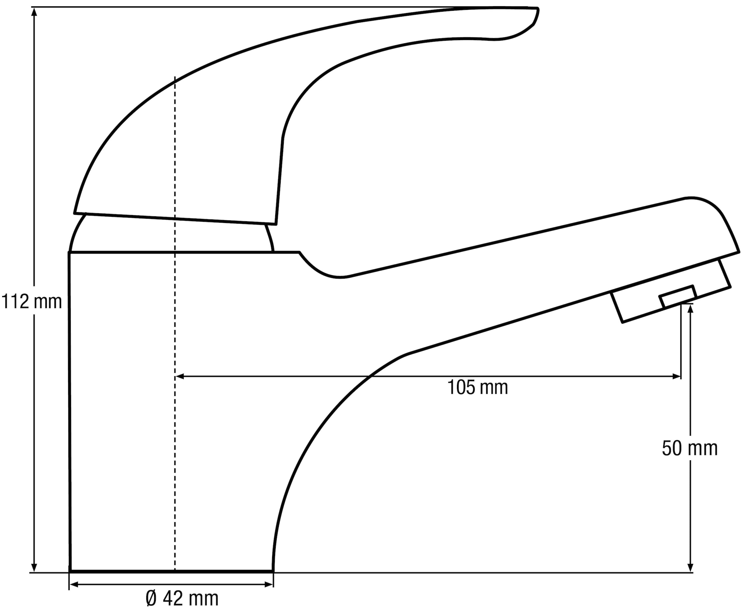 CON:P Waschtischarmatur »Einhebelarmatur "Sesia", HD, Messing, verchromt« , niedrige Auslaufhöhe, ohne Ablaufgarnitur