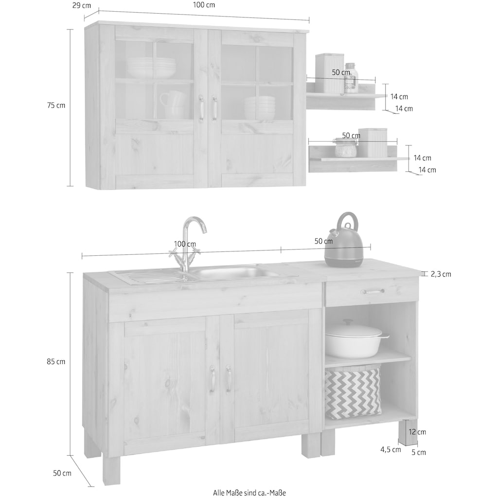 Home affaire Küchen-Set »Alby«, ohne E-Geräte, Breite 150 cm