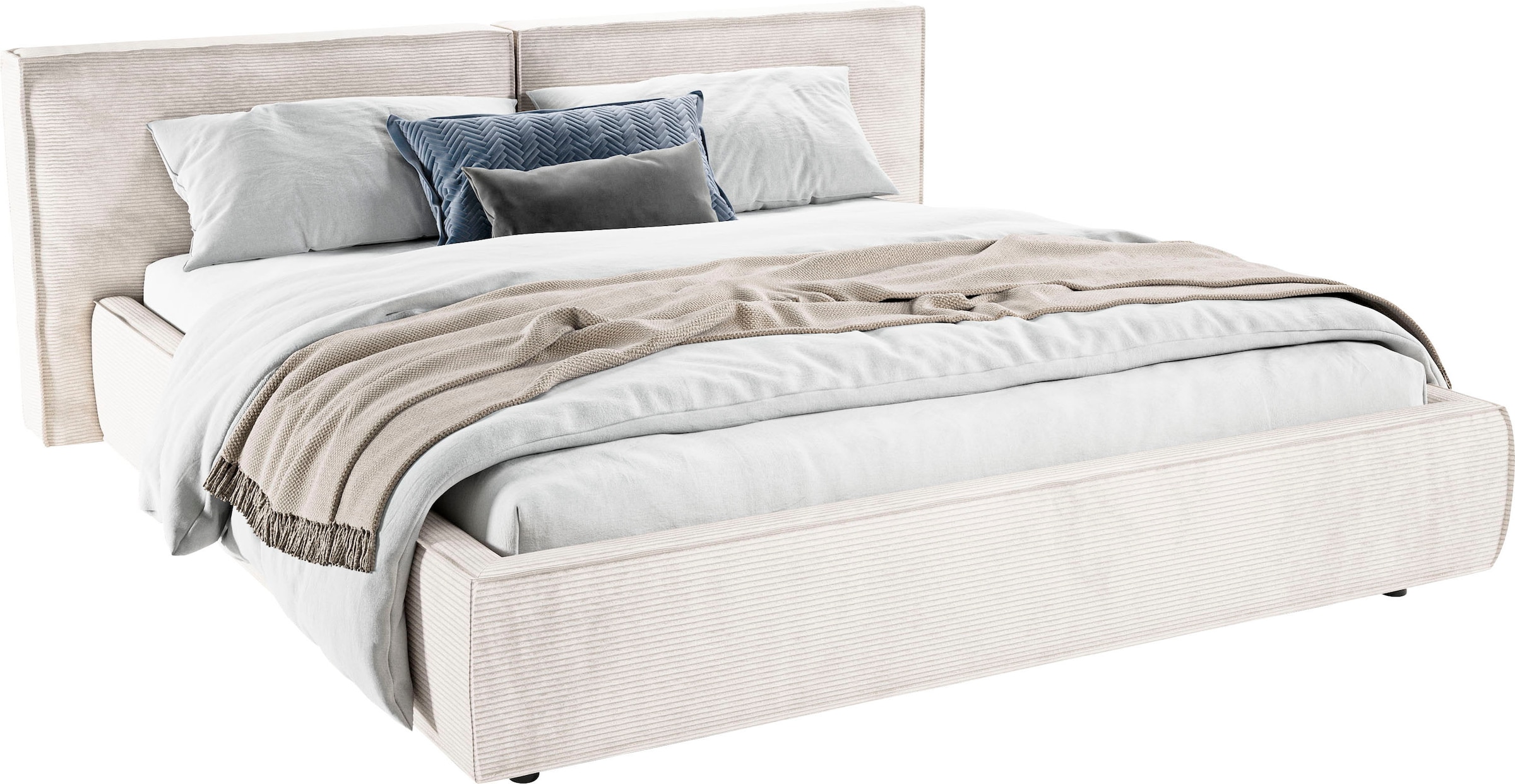 INOSIGN Polsterbett »Adrina mit Biesenoptik, Feincord und Luxus-Microfaser« bis 280kg, auch in Überlänge 220 cm, 4 Breiten bis 200cm