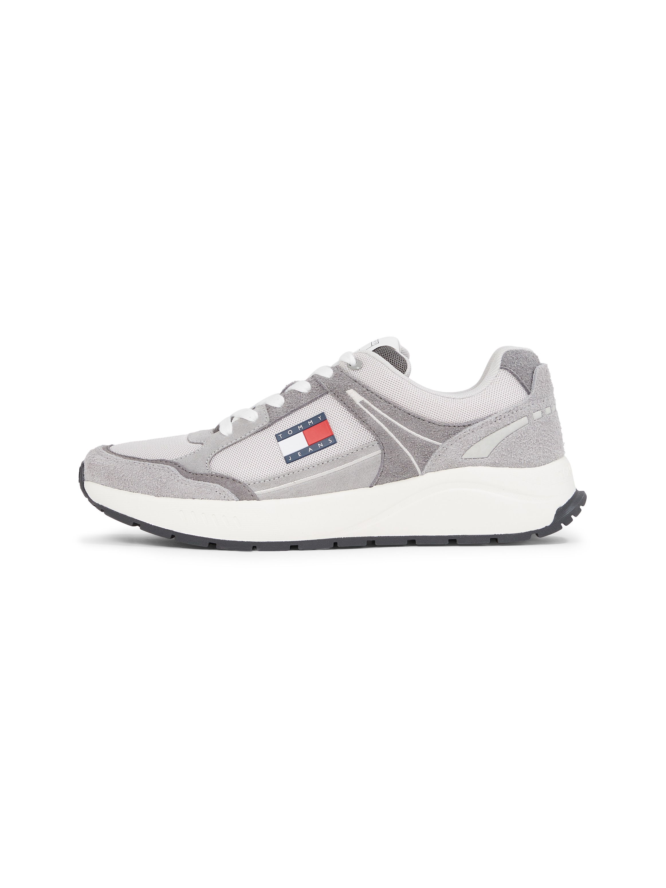 Tommy Jeans Keilsneaker »TJM RUNNER MIX MATERIAL«, Keilabsatz, Freizeitschuh, Halbschuh, Schnürschuh mit Logoflagge