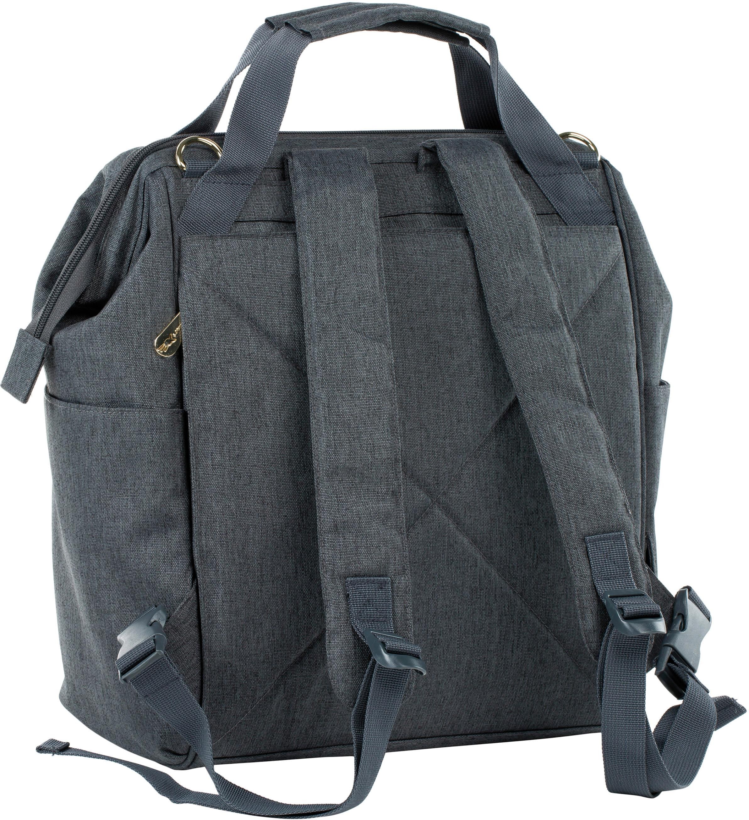 LÄSSIG Wickelrucksack »Glam, Goldie, Backpack Anthracite«, PETA-approved vegan