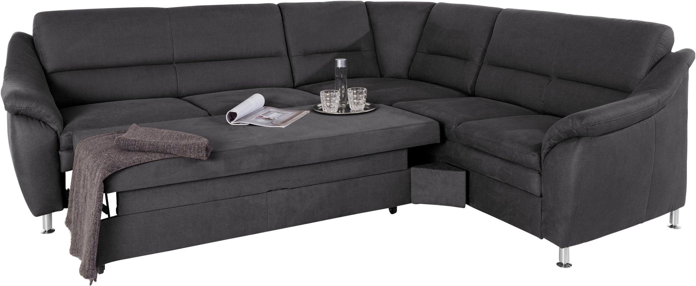 Places of Style Ecksofa »Cardoso L-Form«, mit Trapezecke für mehr Sitzkomfort, wahlweise auch mit Bettfunktion