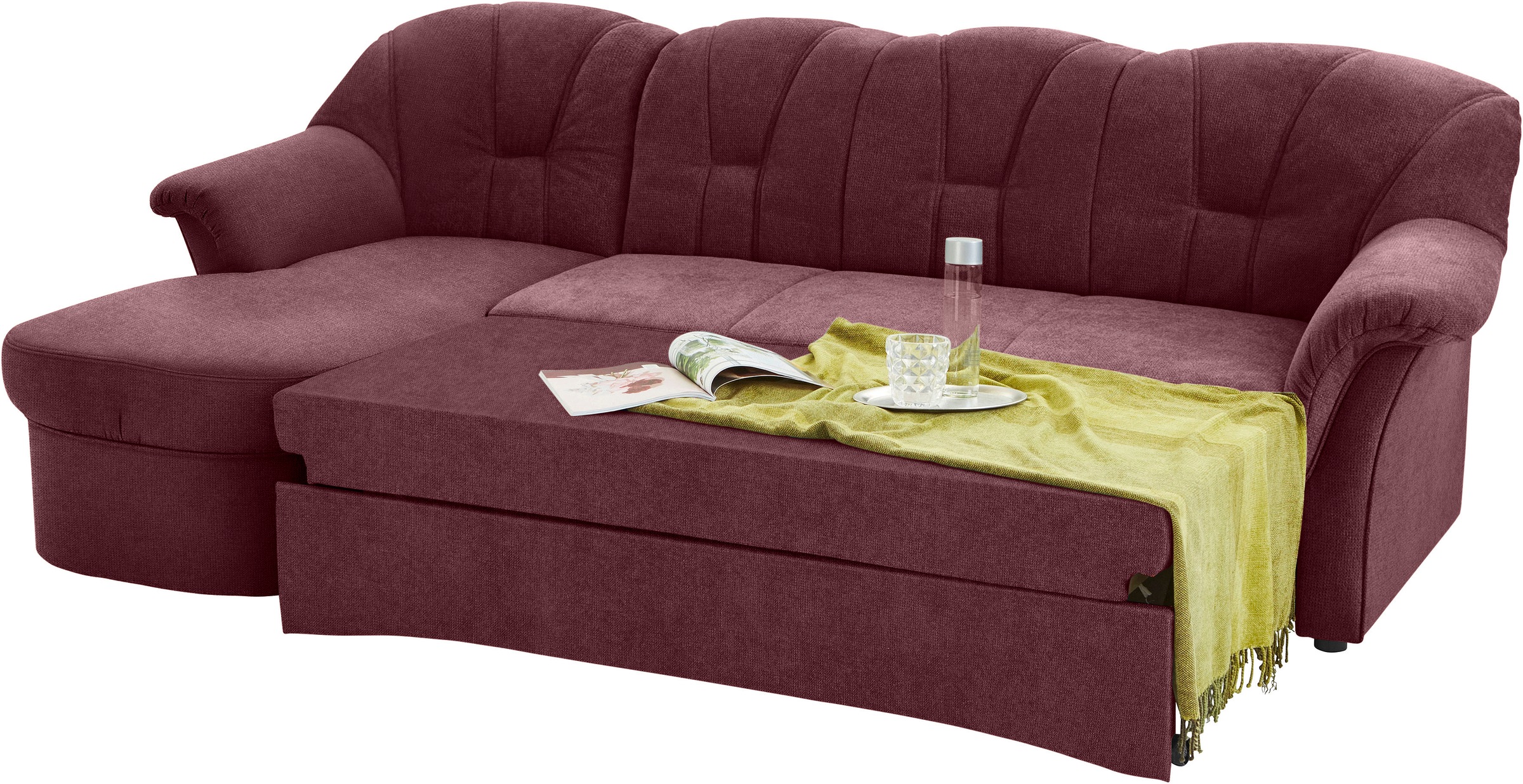 DOMO collection Ecksofa Papenburg L-Form, in großer Farbvielfalt, wahlweise mit Bettfunktion