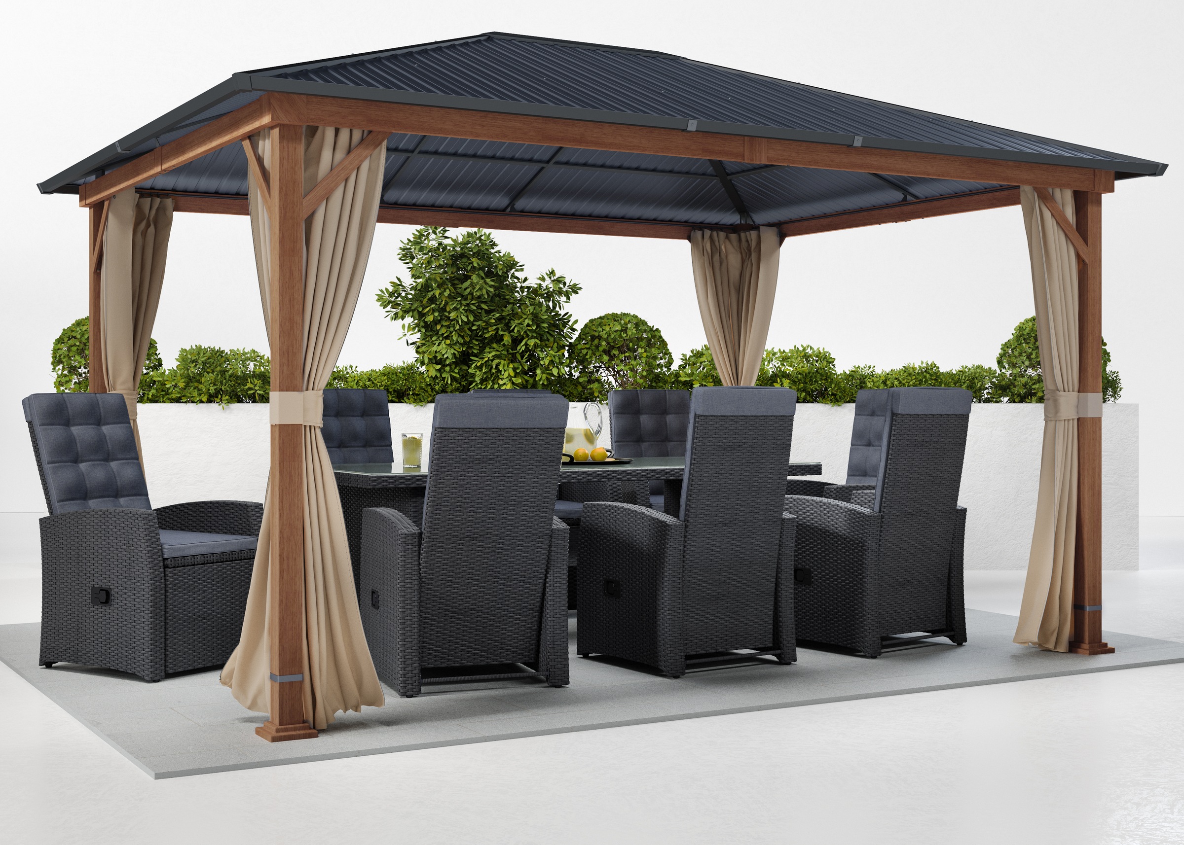 KONIFERA Pavillon ""Samos" aus verzinktem Stahl, ohne Seitenteile" BxT: 300x400 cm, schützt vor Sonne, leichtem Wind und Niederschlag
