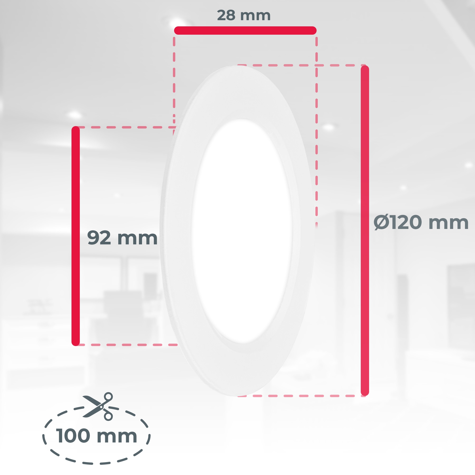 B.K.Licht Einbauleuchte »BK_EL1619 5er Set LED Einbaustrahler, Ultraflach, IP20 Deckenspots« LED-Modul 5 Stk. Neutralweiß 4.000 K, 660Lm, 6W, Kunststoff, 12 x 2,8 cm, Weiß