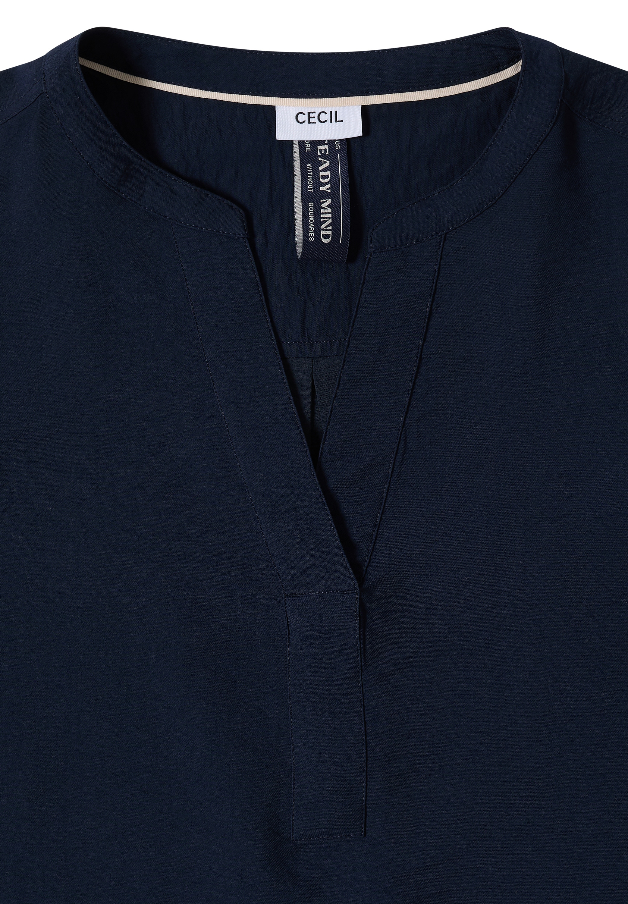 Cecil Langarmbluse Splitneck und aus Viskose