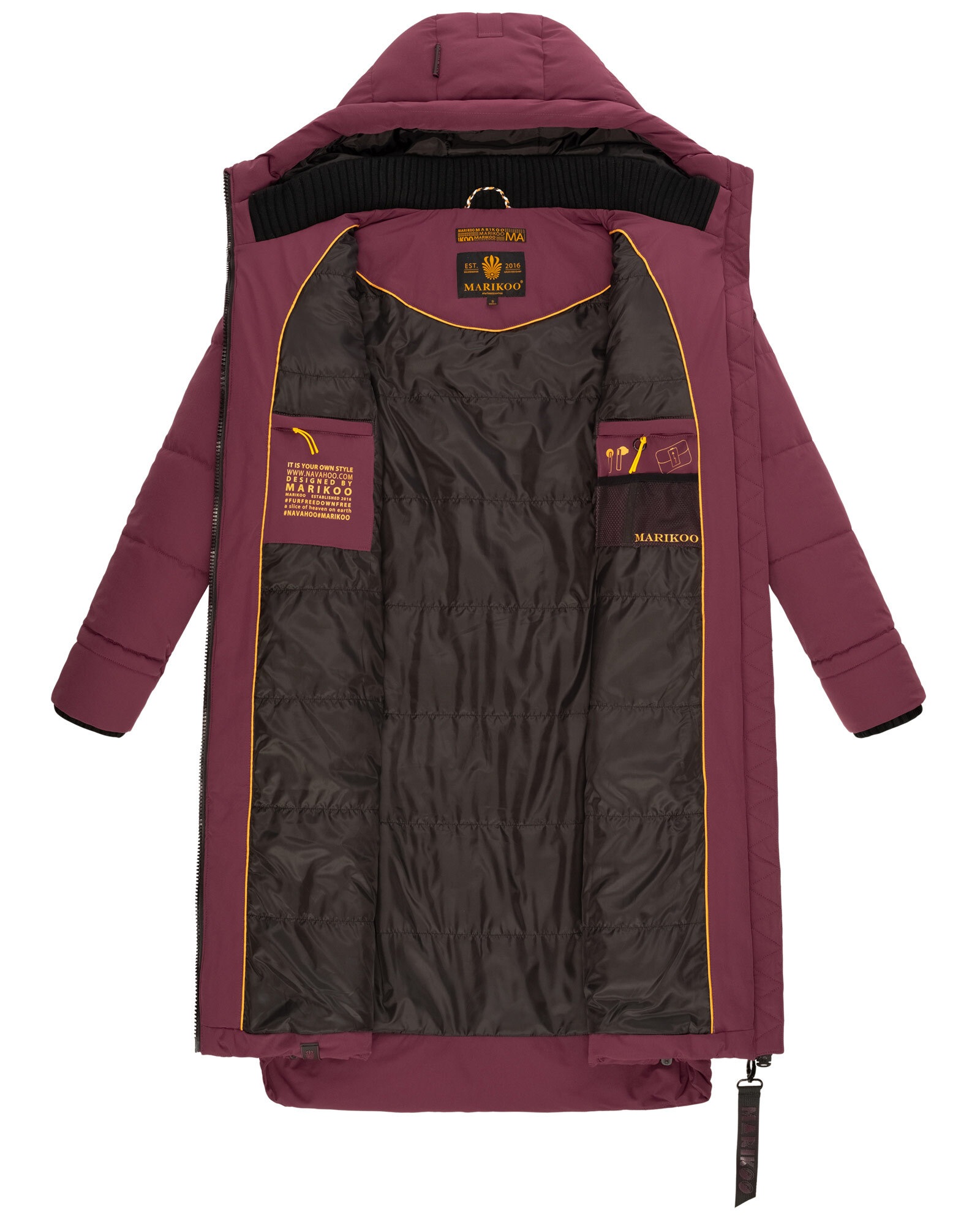 Marikoo Winterjacke »Marikoo Benikoo Damen lange Winterjacke B949«
