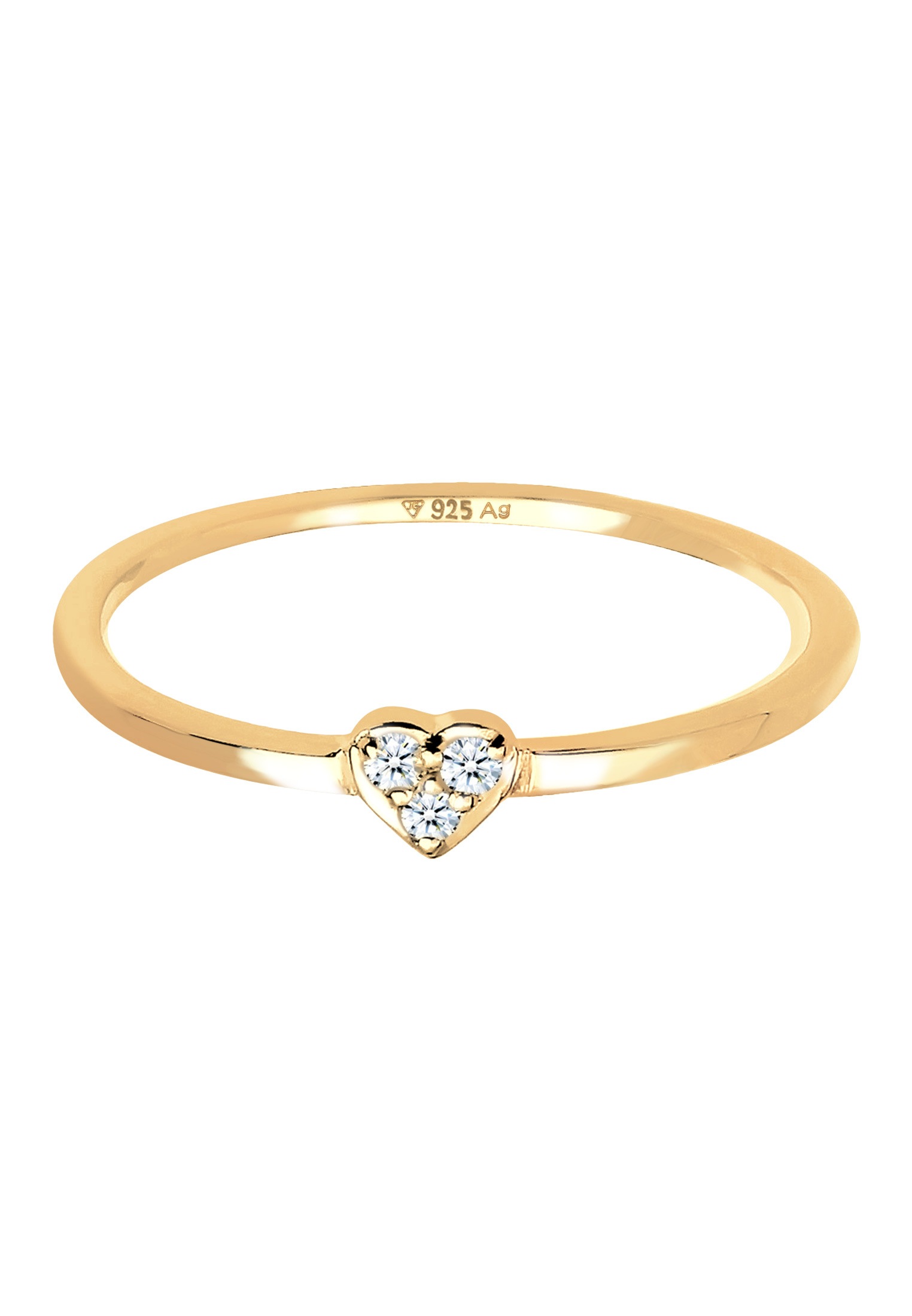 Elli DIAMONDS Verlobungsring »Ring Herz Symbol Diamant 0.04 ct. 925 Silber«