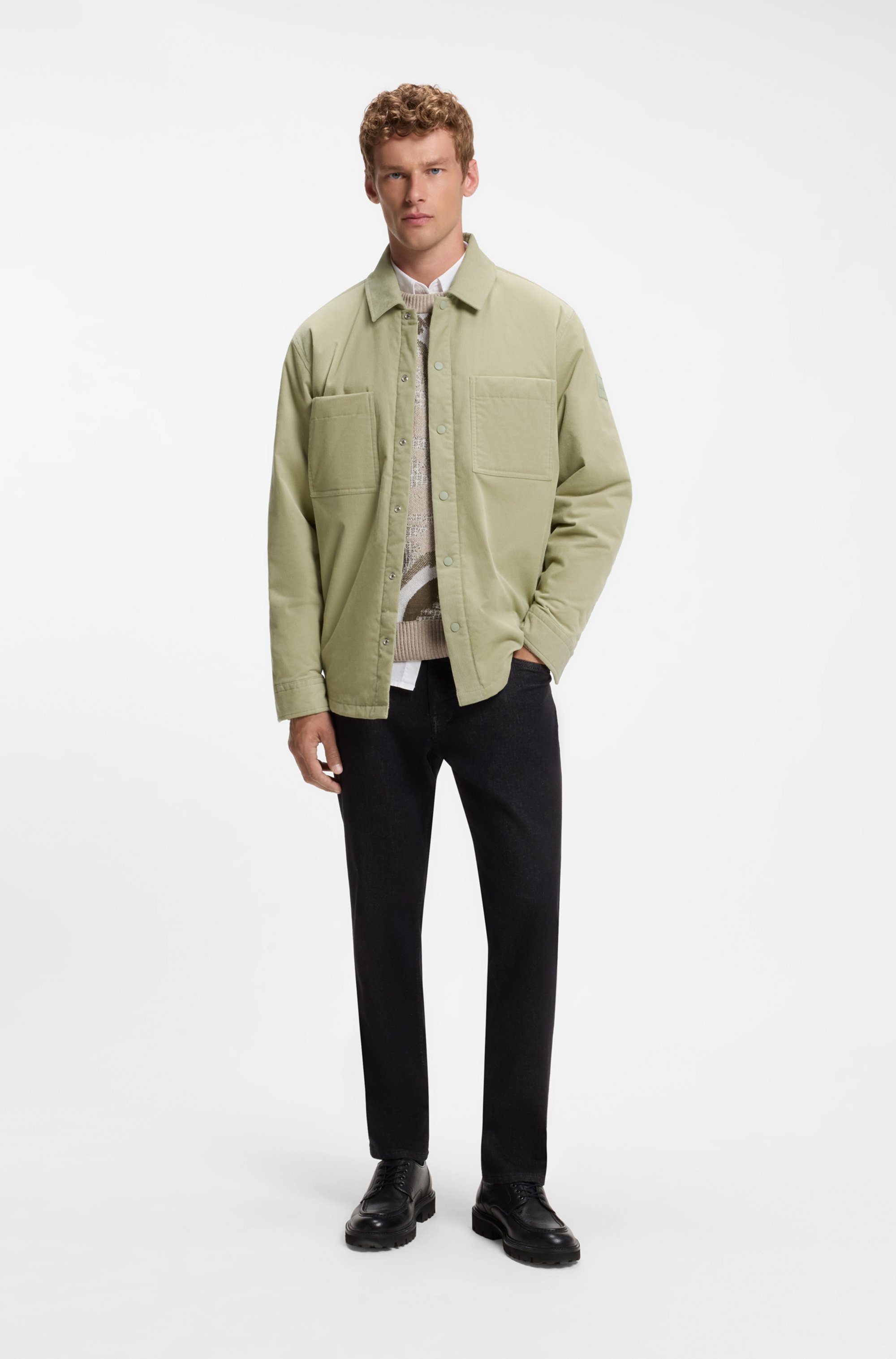 BOSS ORANGE Hemdjacke »Locky« leicht gepolstert, Oversize Fit