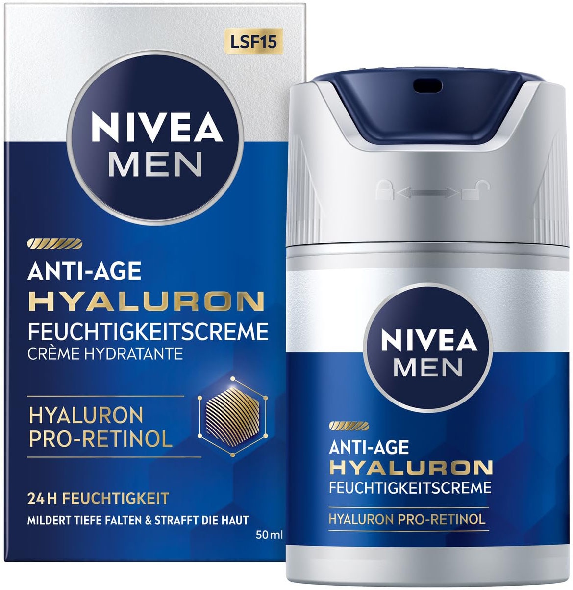 Nivea Men Anti-Aging-Creme »ANTI-AGE HYALURON Feuchtigkeitspflege«