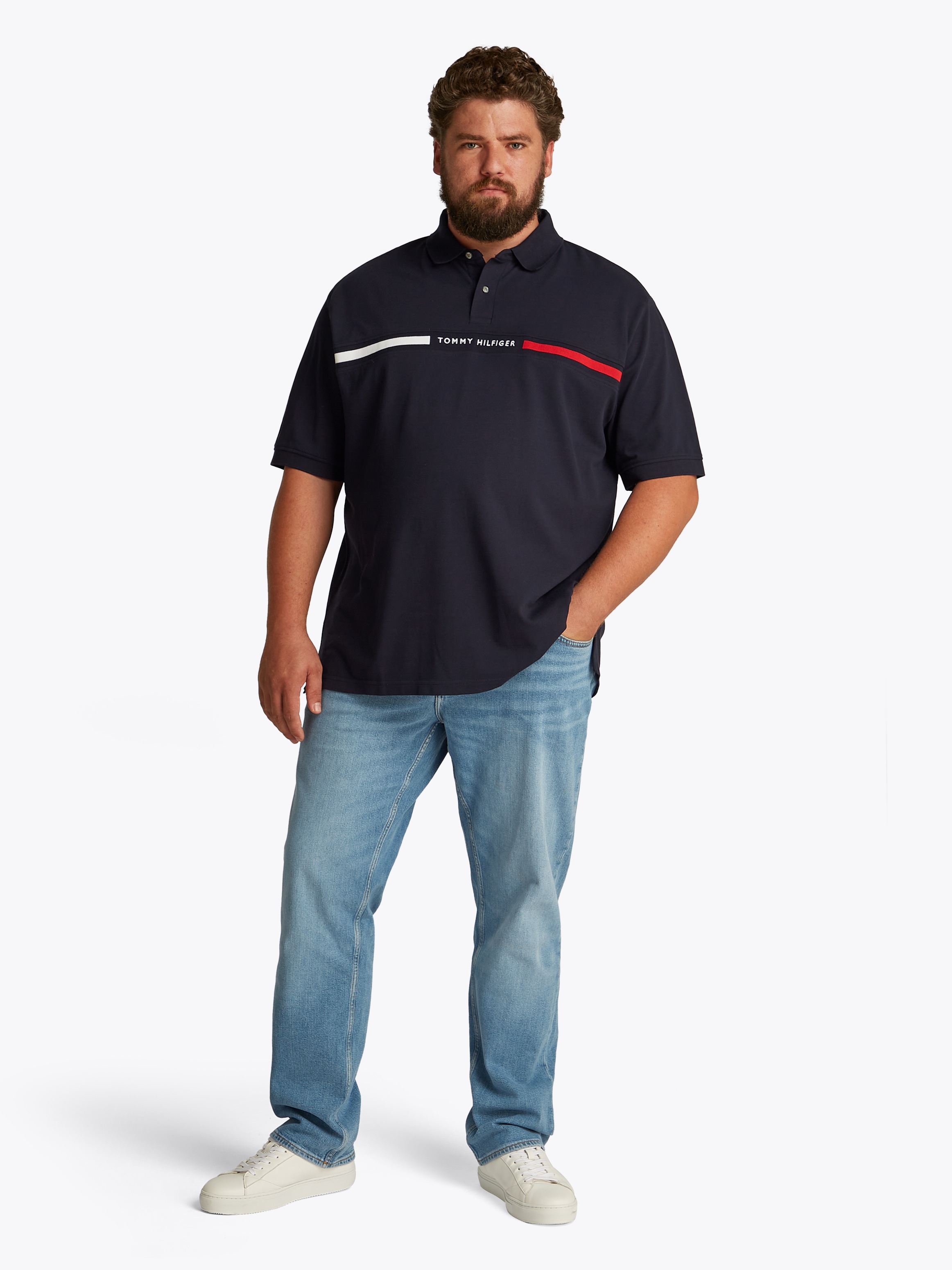 Tommy Hilfiger Big & Tall Poloshirt »BT-HILFIGER CHEST INSERT REG -B«, in Großen Größen, Logostickerei