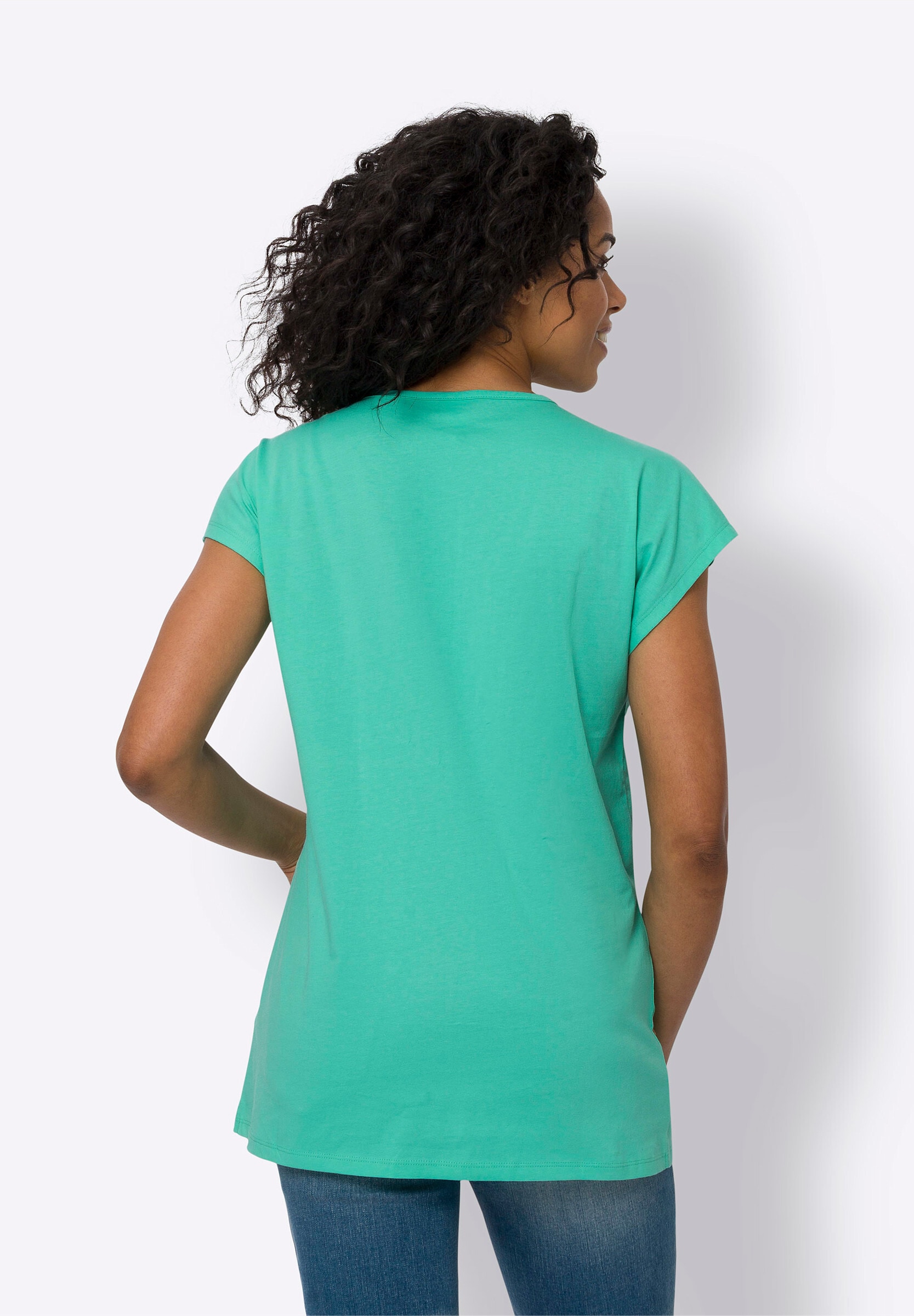 Sieh an! Longshirt »Longshirt Longshirt mit Zierknöpfen«