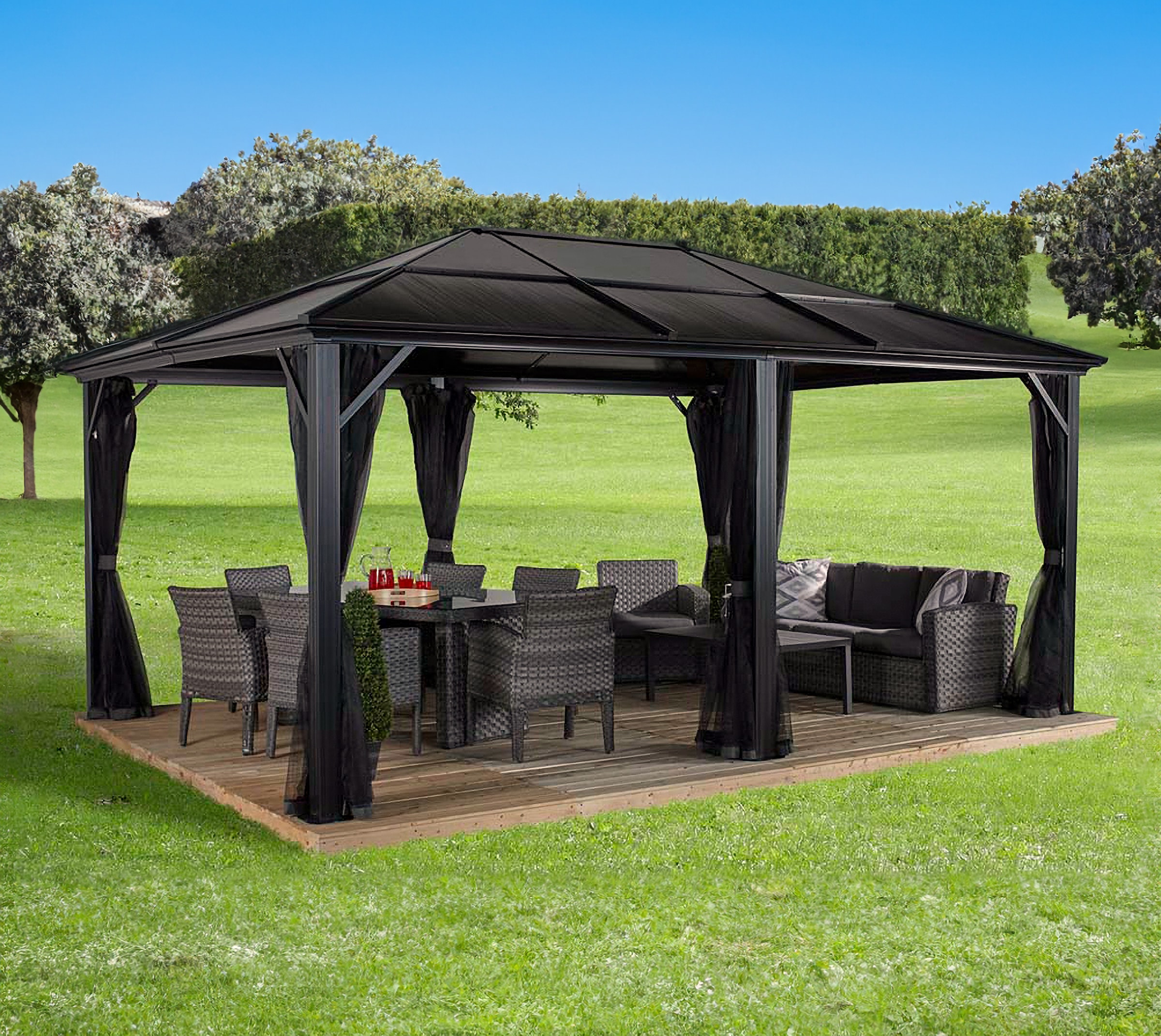 Sojag Pavillon »Gazebo Meridien«, (Set), BxT: 365x485 cm, mit Moskitonetzen