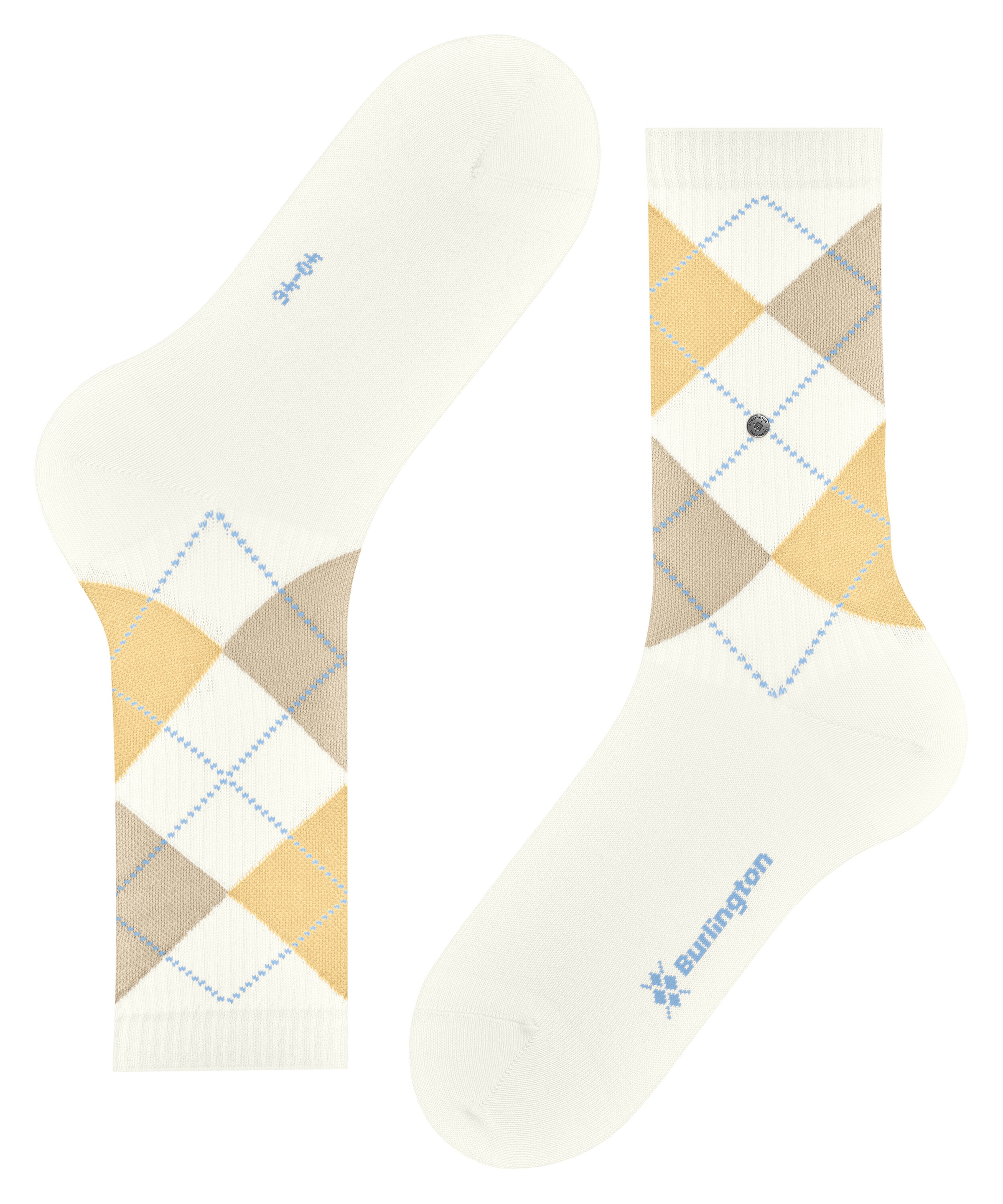 Burlington Socken »Rib Court« Einheitsgröße 40-46, Argyle-Muster, feine Rippenstruktur