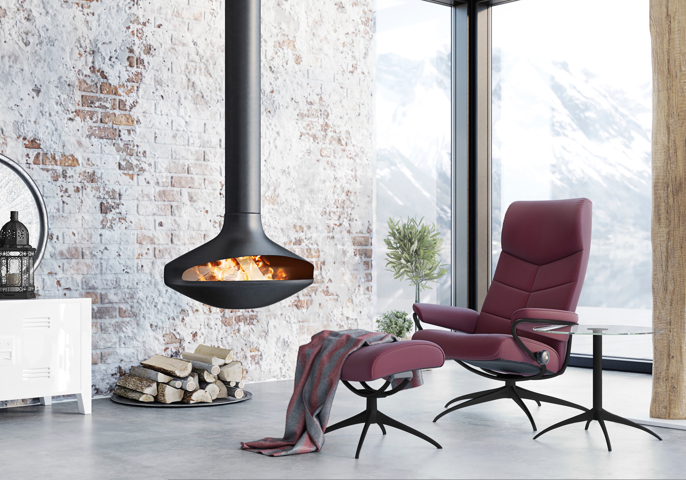 Stressless® Relaxsessel »Dublin«, (Set, Relaxsessel mit Hocker), mit Hocker, High Back, mit Star Base, Gestell Schwarz