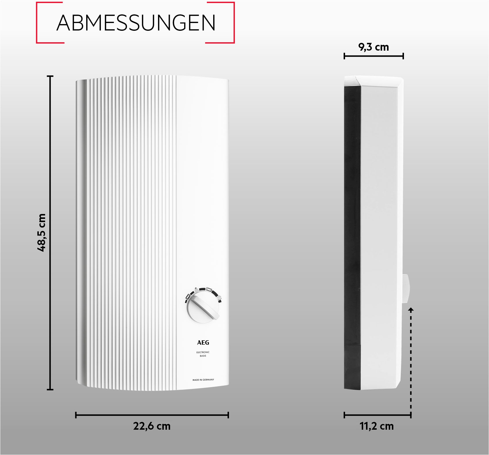 AEG Haustechnik Komfort-Durchlauferhitzer »DDLE Basis«, 18 kW, stufenlose Temperaturwahl durch 4 Anwendungssymbole