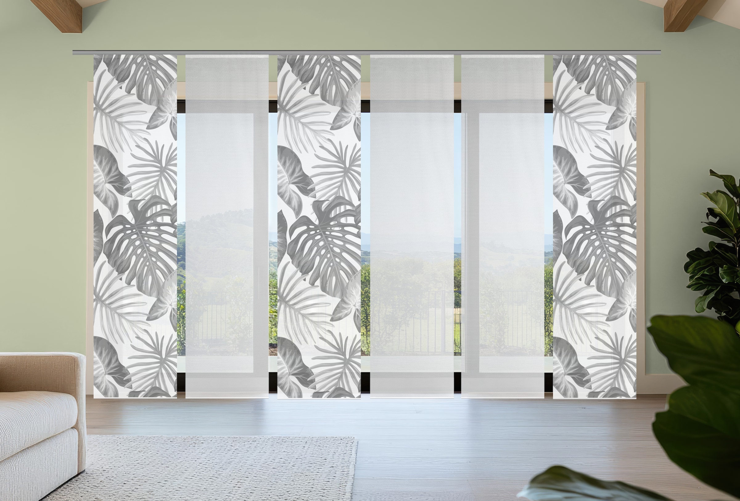 Vision S Schiebegardine »SANJA« Paneelwagen 6 Stk. tlg. Schiebevorhang,Bambusoptik,Digitaldruck,SET