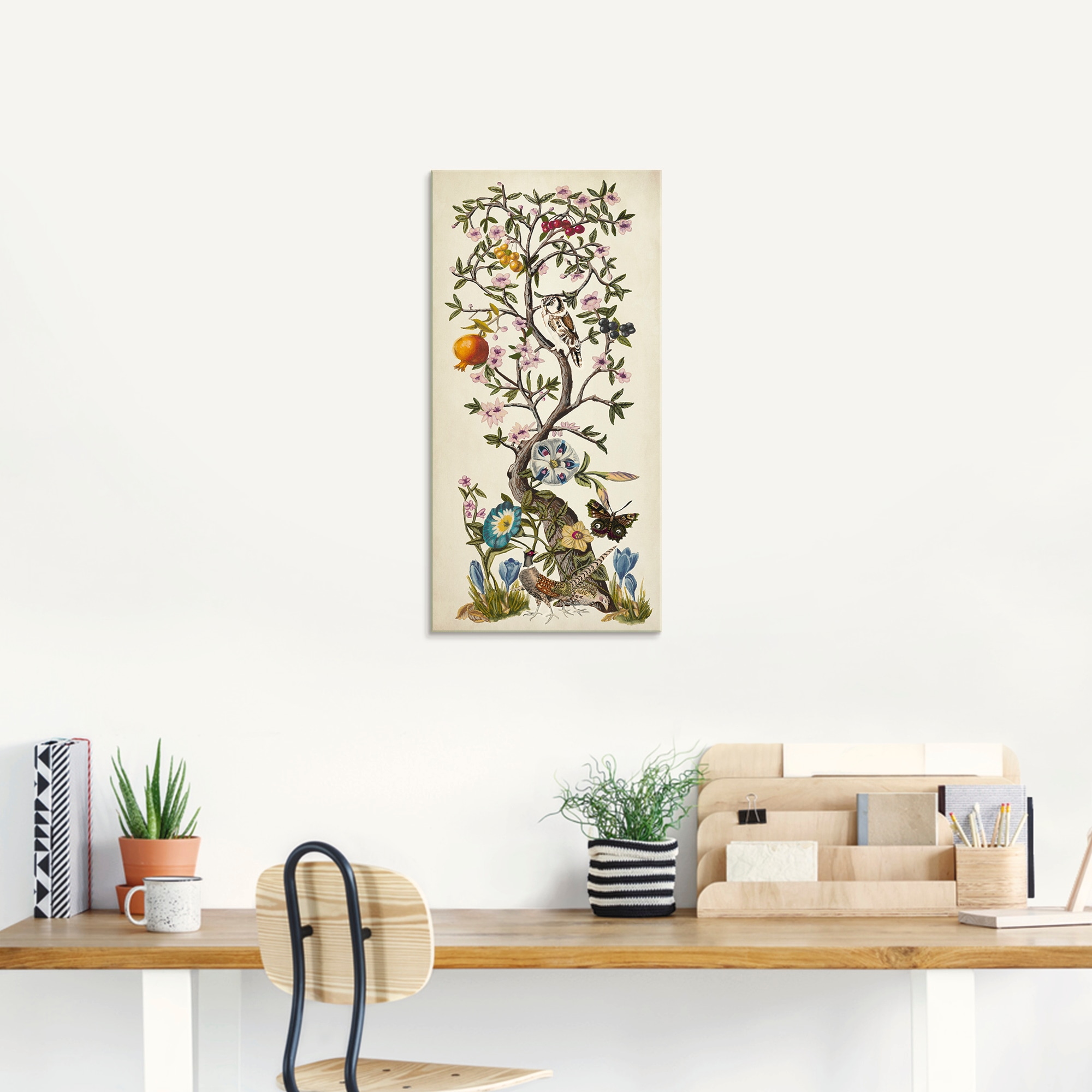 Artland Glasbild »Chinoiserie Natur I«, Pflanzen, (1 St.), in verschiedenen Größen