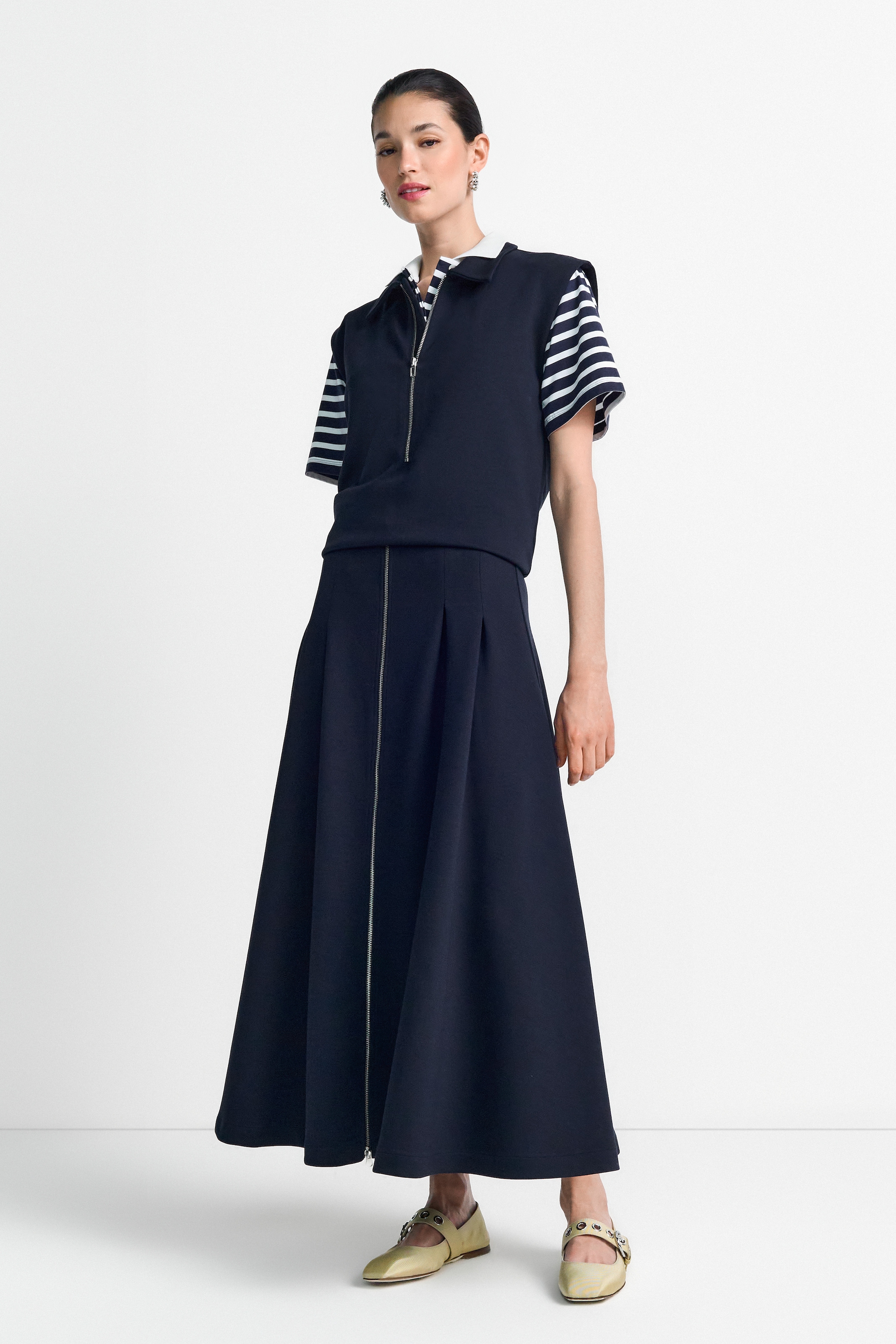 RICHROYAL Jerseyrock mit 2-Wege-Reißverschluss