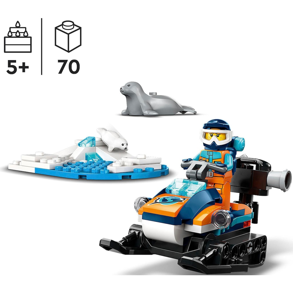 LEGO® Konstruktionsspielsteine »Arktis-Schneemobil (60376), LEGO® City«, (70 St.)