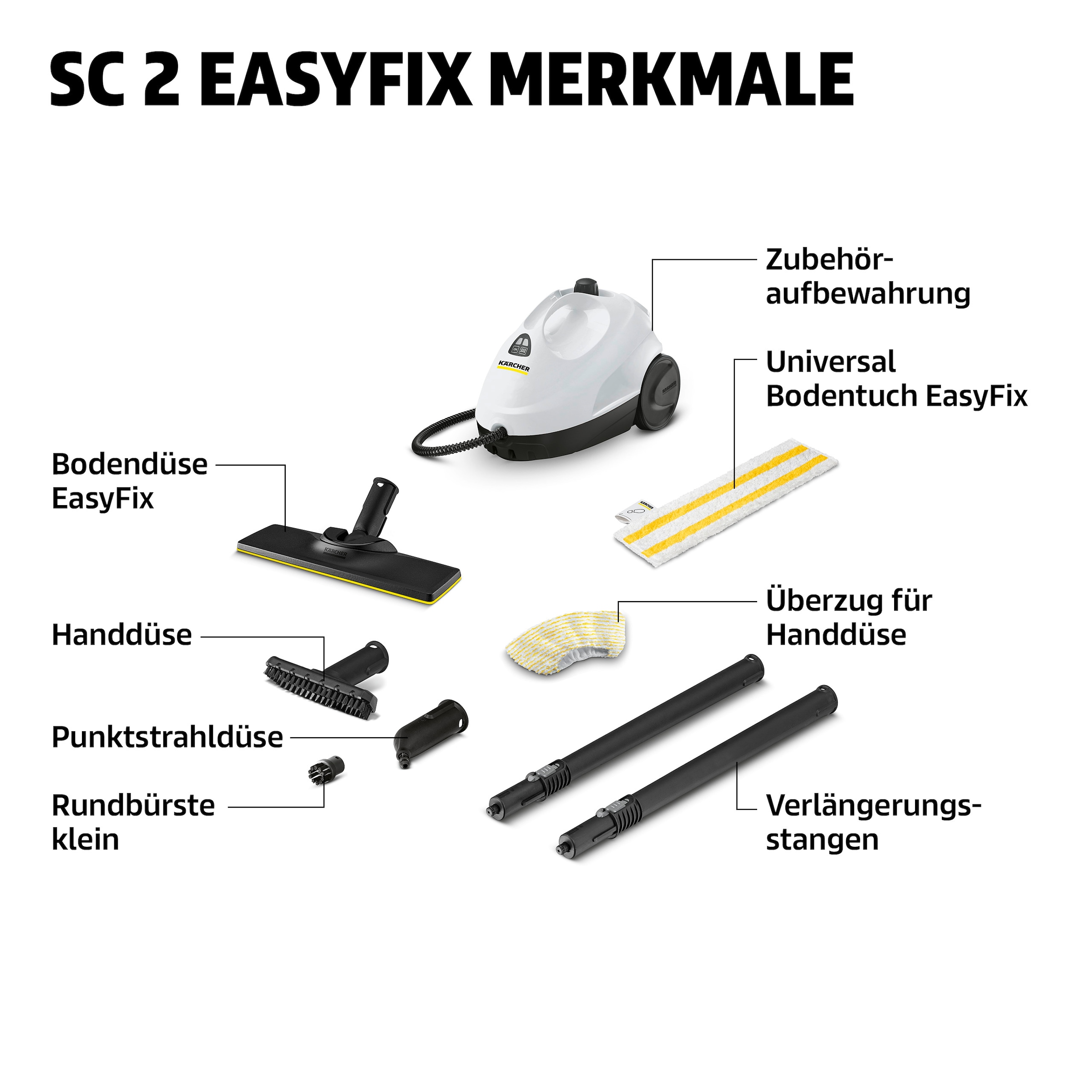 KÄRCHER Dampfreiniger »SC 2 EASYFIX« Dampfdruck: 3,2 bar, Aufheizzeit: 6,5 min.