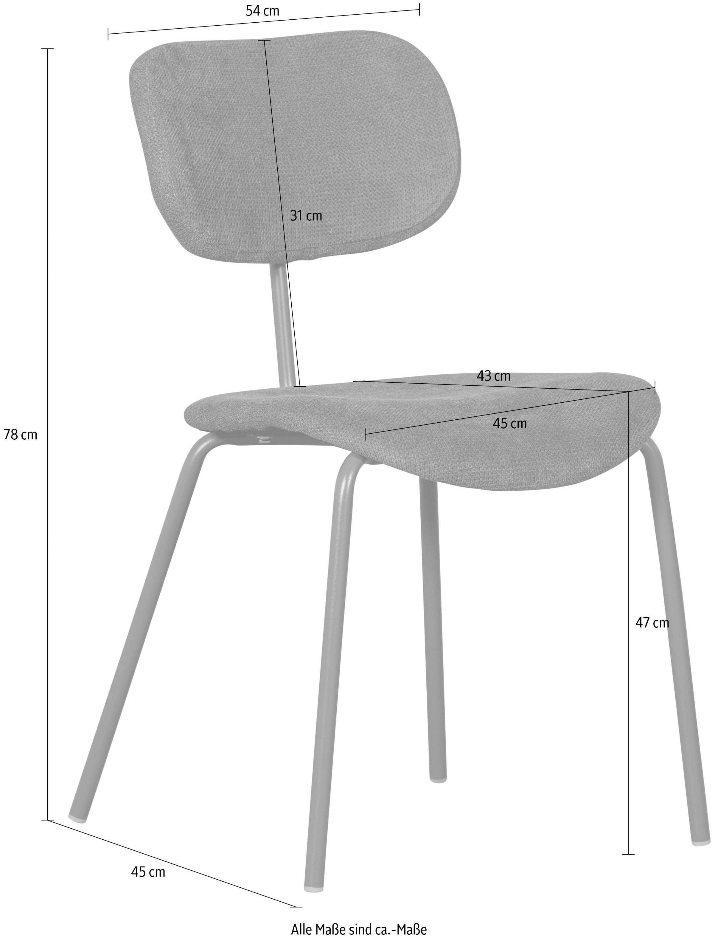 WOOOD Esszimmerstuhl »Link«, (Set), 2 St., Struktur weich, schlankes Design, gepolstert, Höhe 93 cm x Breite 79 cm