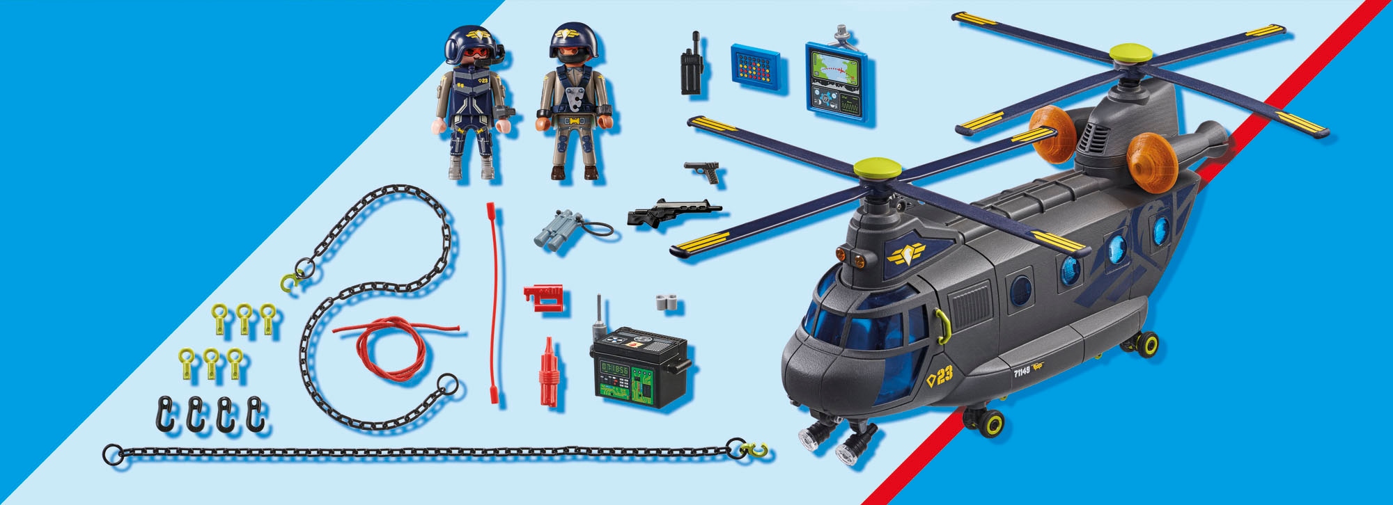 Playmobil® Konstruktions-Spielset »SWAT-Rettungshelikopter (71149), My Action Heroes«, (117 St.), Made in Europe; mit Licht und Sound